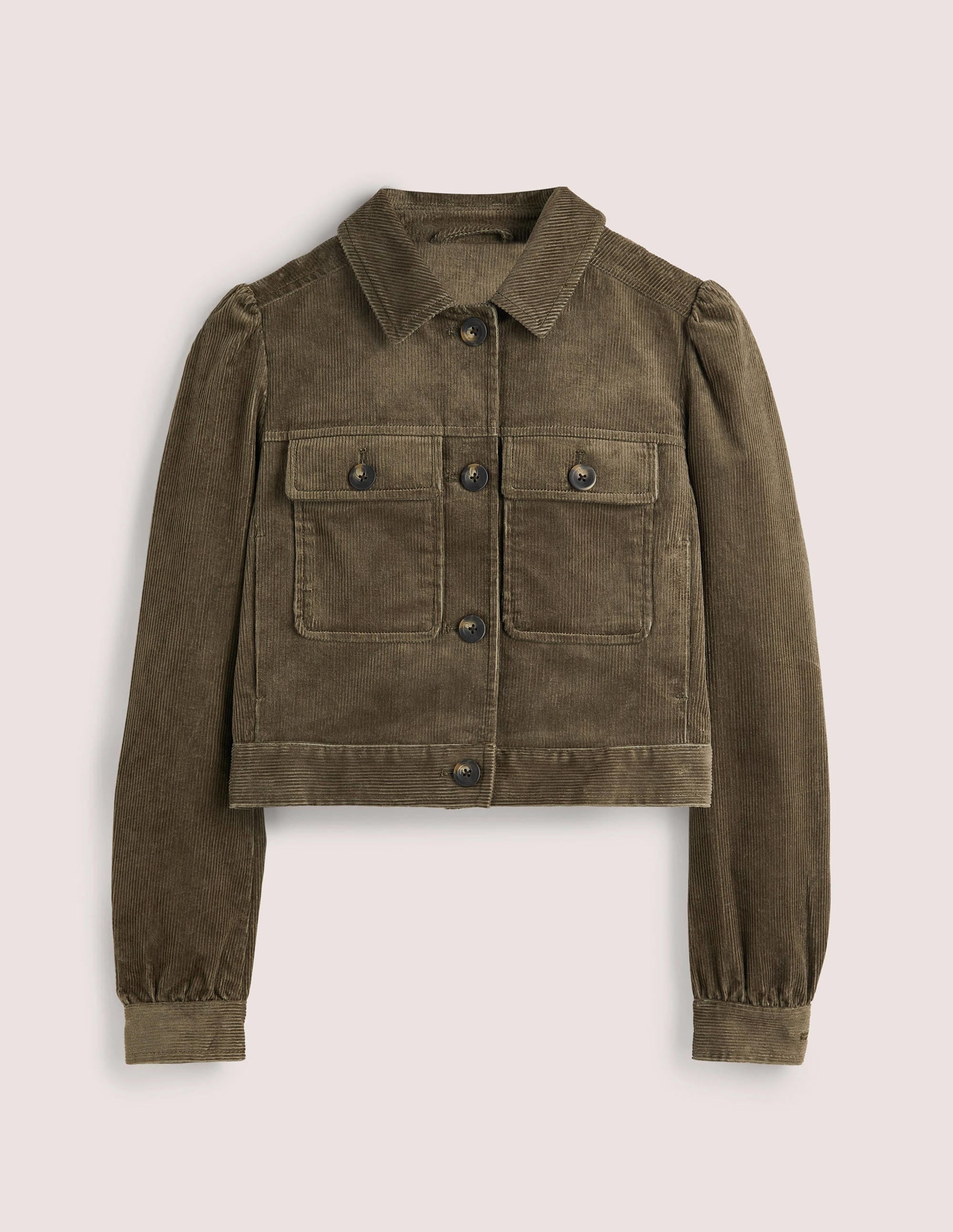 Kurze Cordjacke-Khaki - Image 6