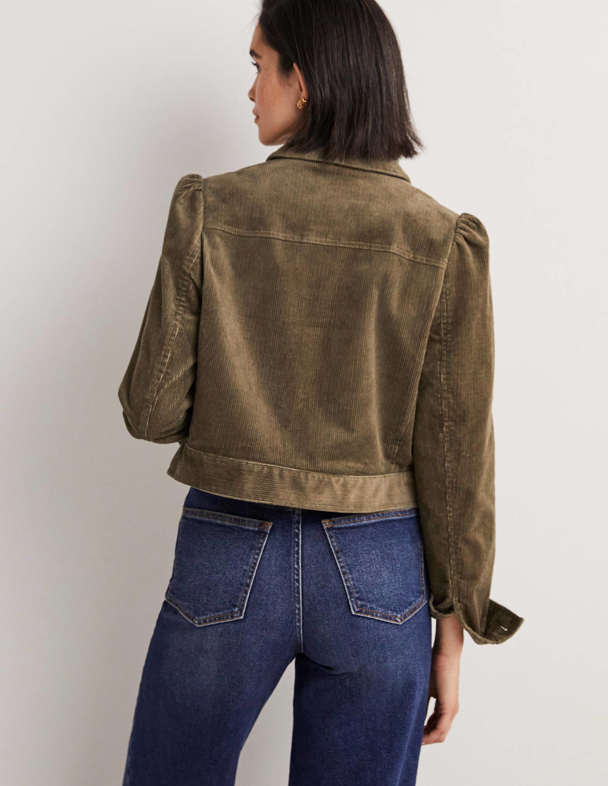 Kurze Cordjacke-Khaki - Image 3