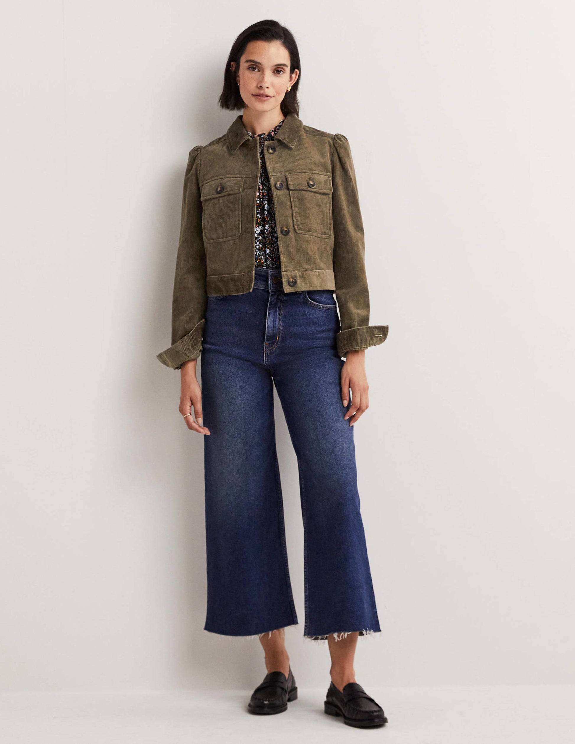Kurze Cordjacke-Khaki-5