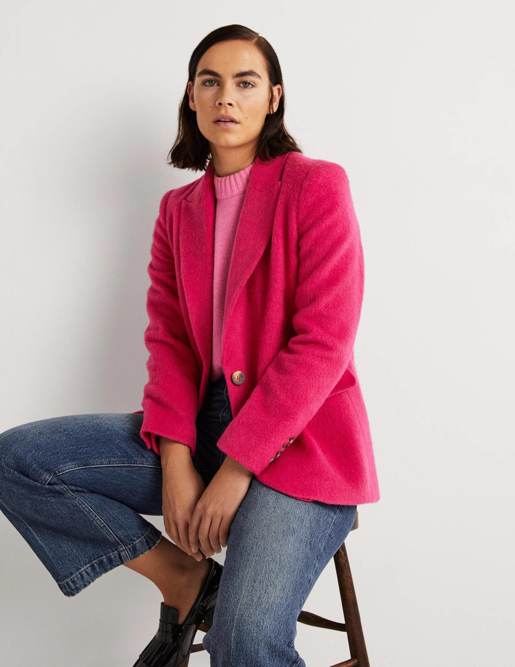 Blazer en laine-Rose - Image 4