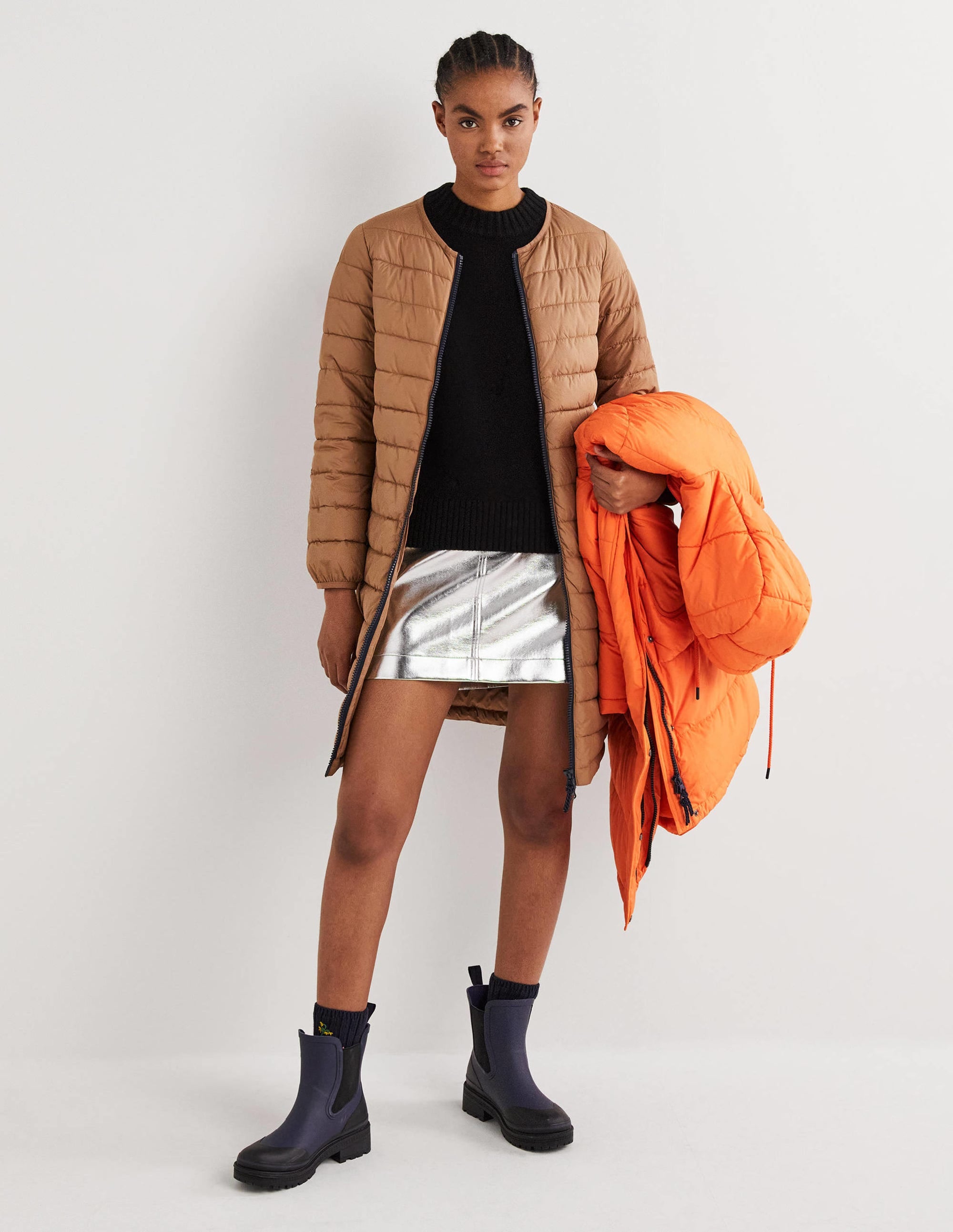 Longline Hooded Puffer Coat-Fire Opal - Image 5