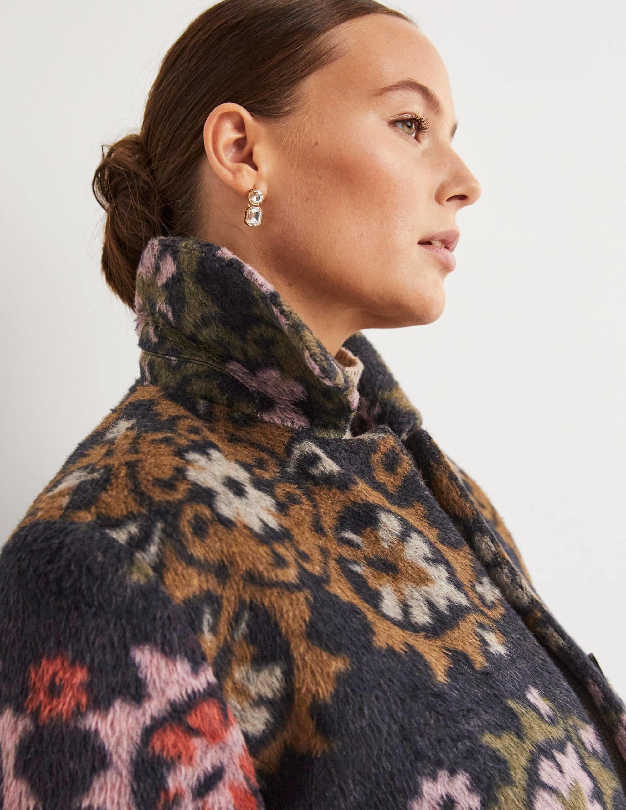 Strukturierter Mantel aus Wolle-Wow-Jacquardmuster - Image 2