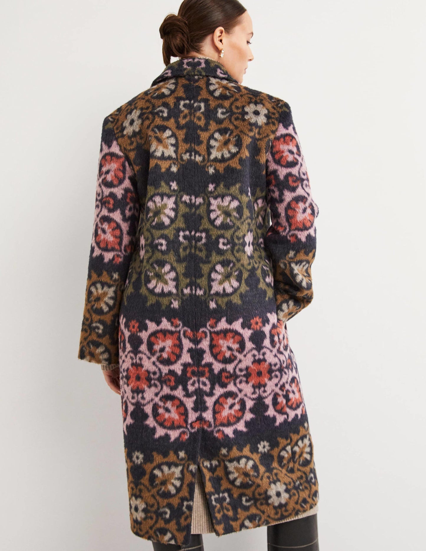 Strukturierter Mantel aus Wolle-Wow-Jacquardmuster