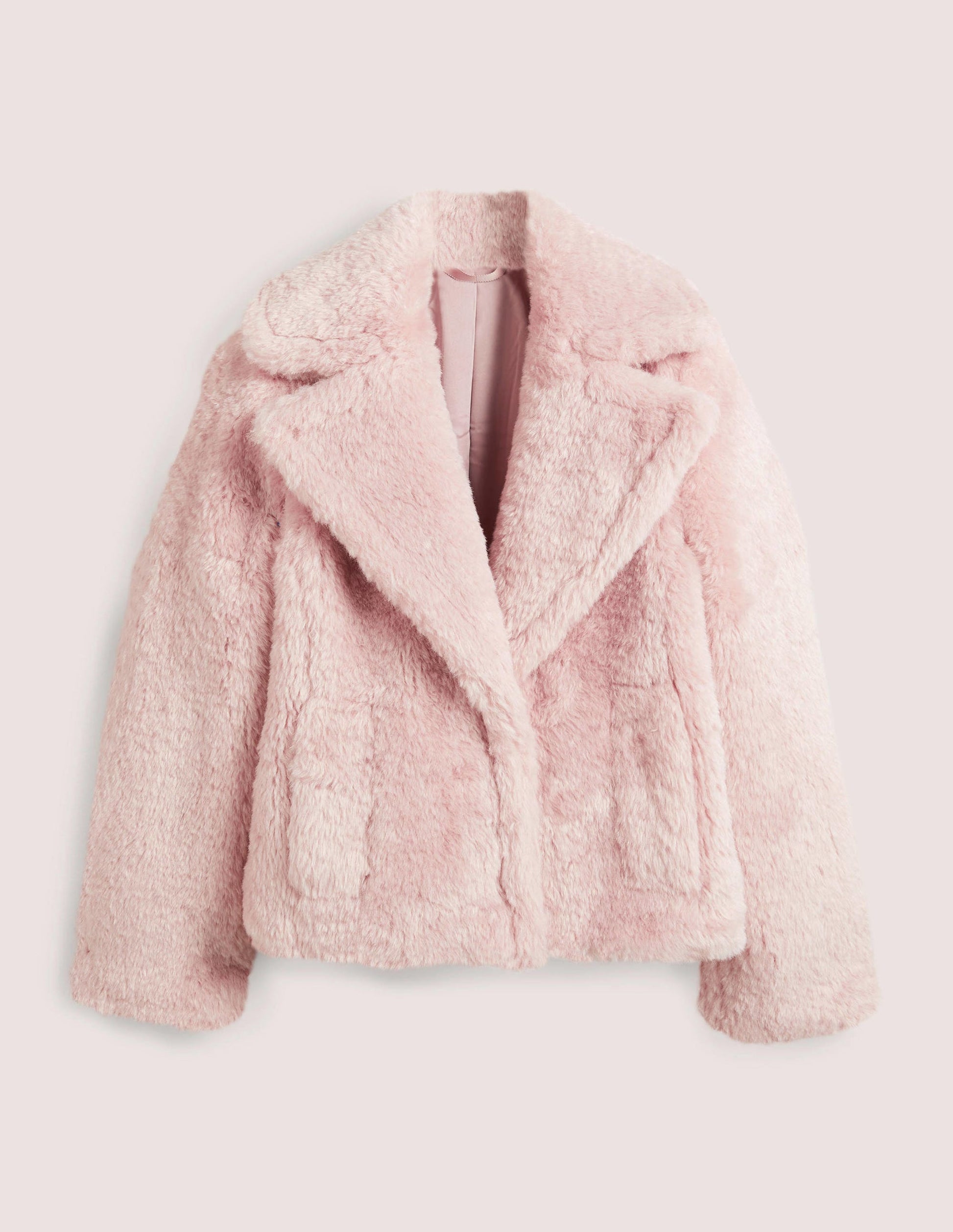 Veste en fausse fourrure-Rose pâle-5