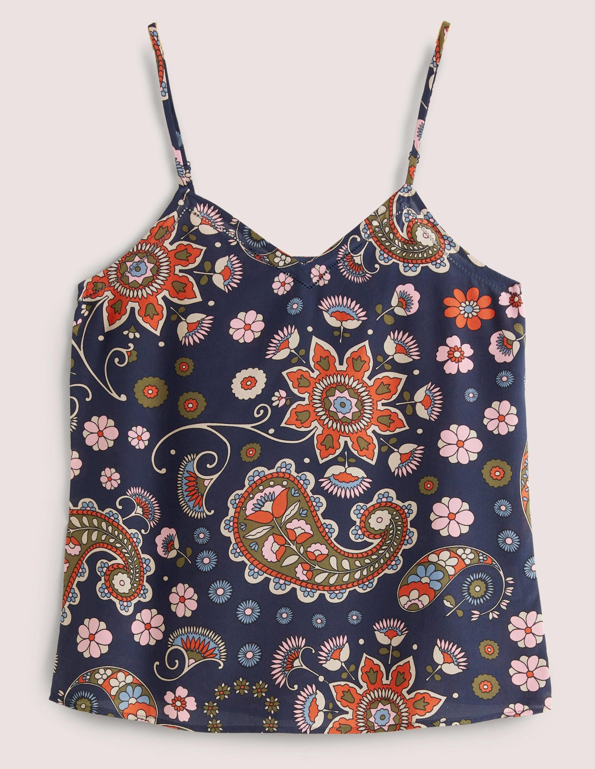 Trägerhemd aus Seide-Französisches Navy, Blumenmuster - Image 5