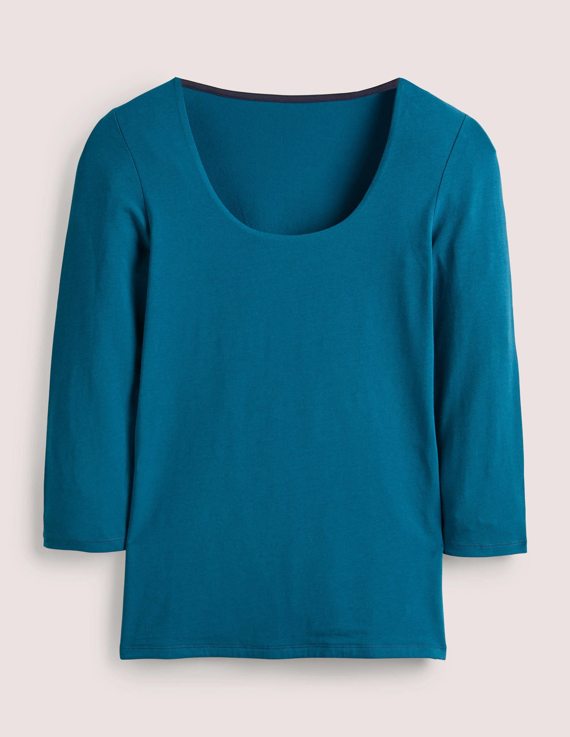 T-shirt à double épaisseur sur le devant-Bleu baltique - Image 5