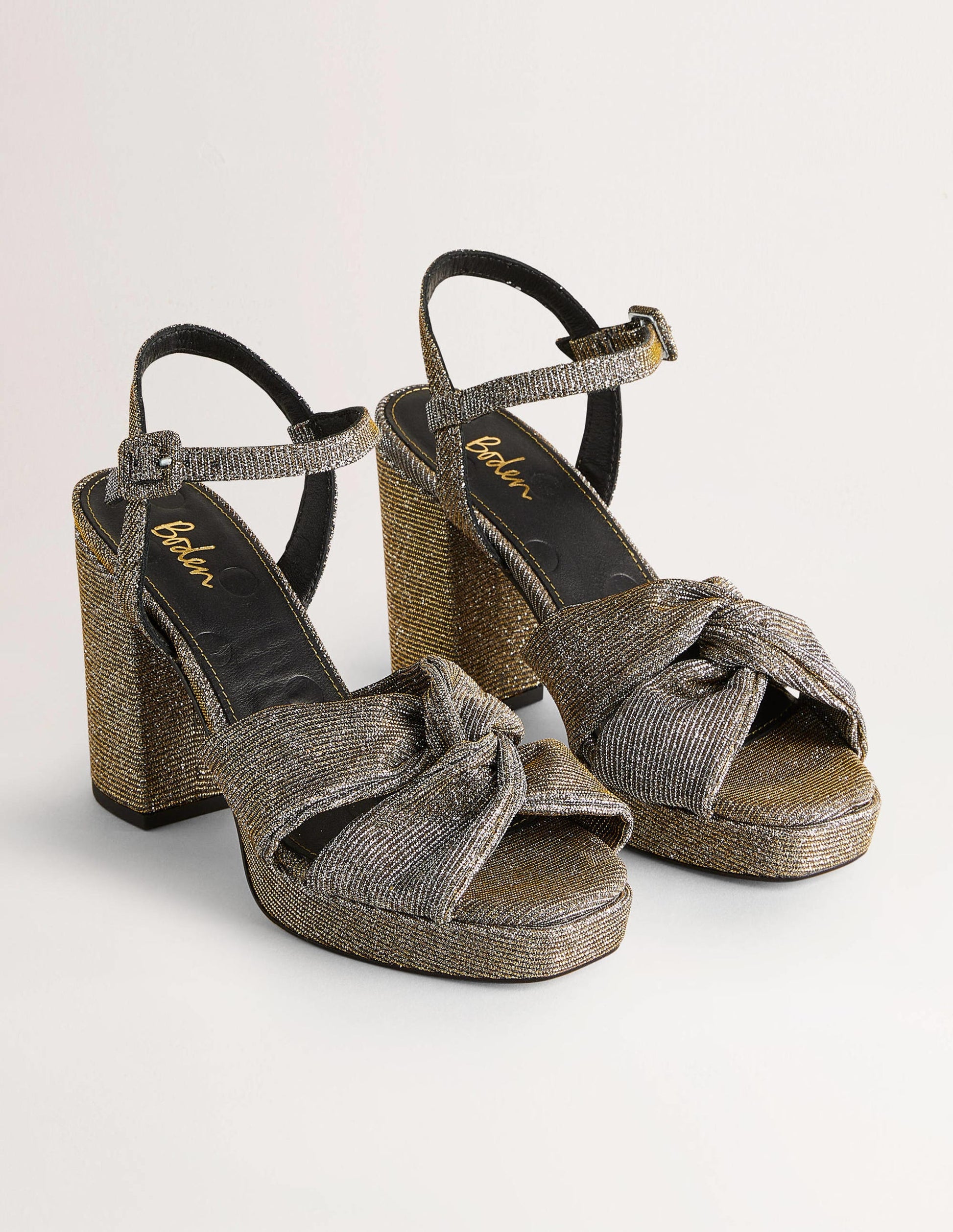 Twist-Front Heeled Platforms-Gold Metallic-3
