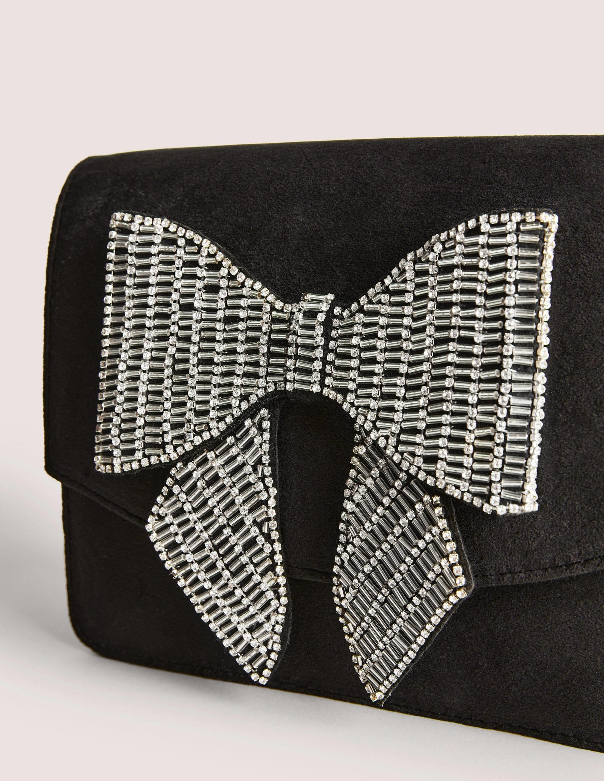 Sac ornementé en velours-Nœud noir - Image 4