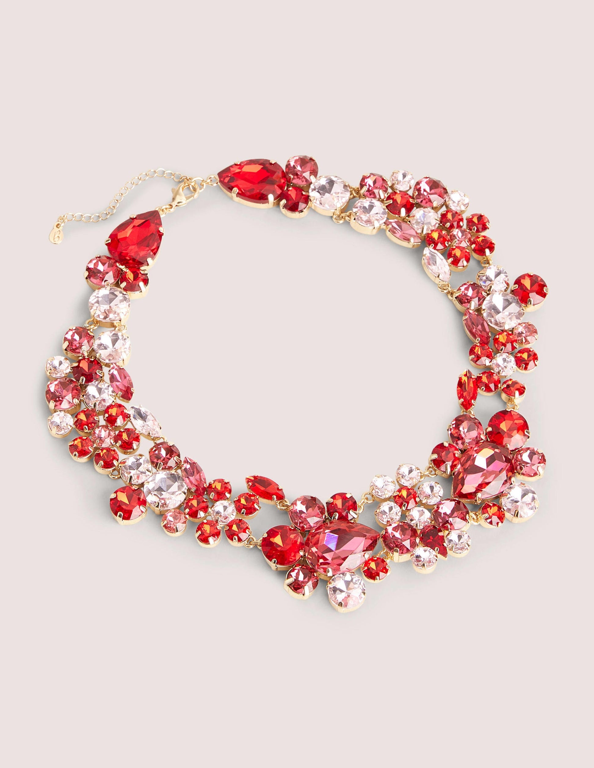 Collier ornementé-Rose/rouge-1