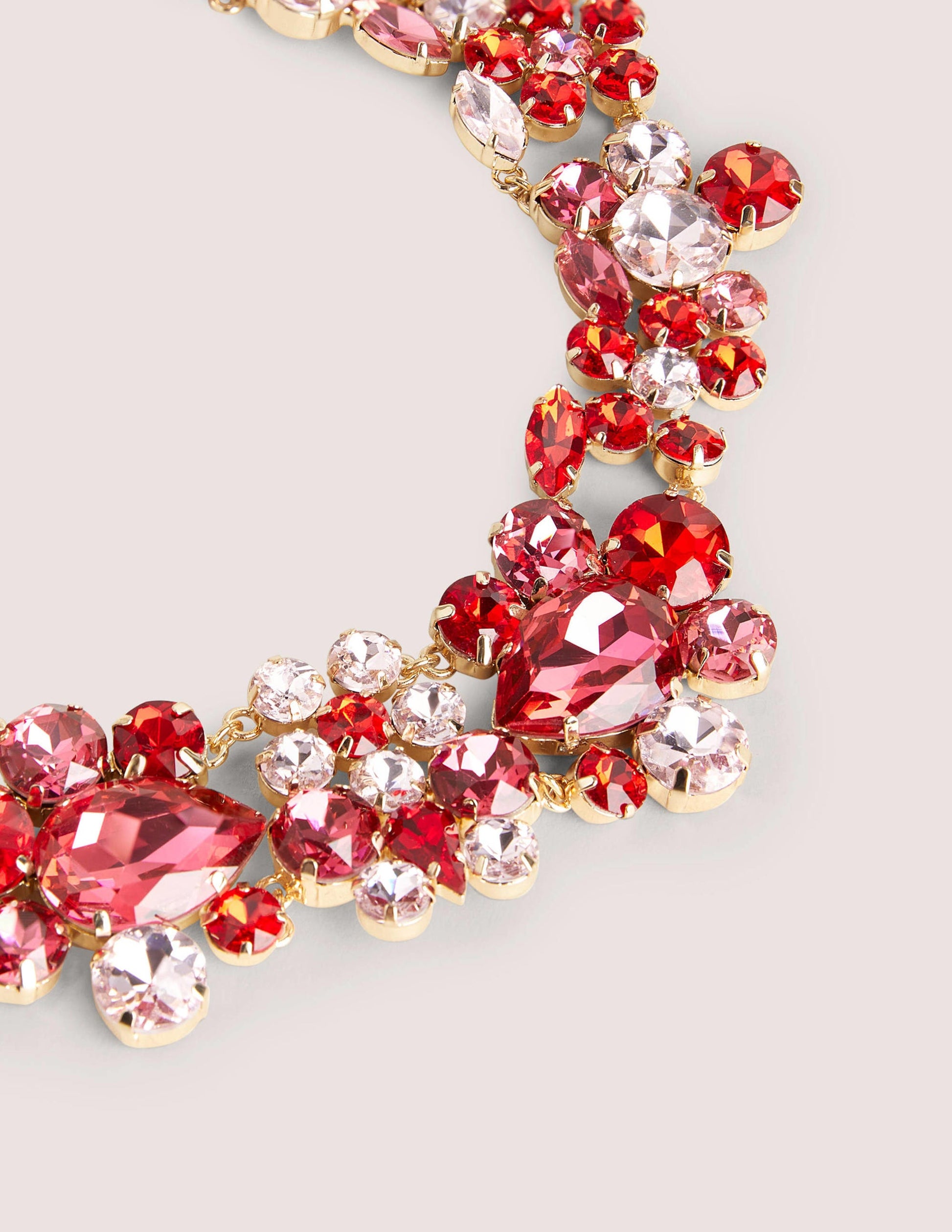 Collier ornementé-Rose/rouge-2