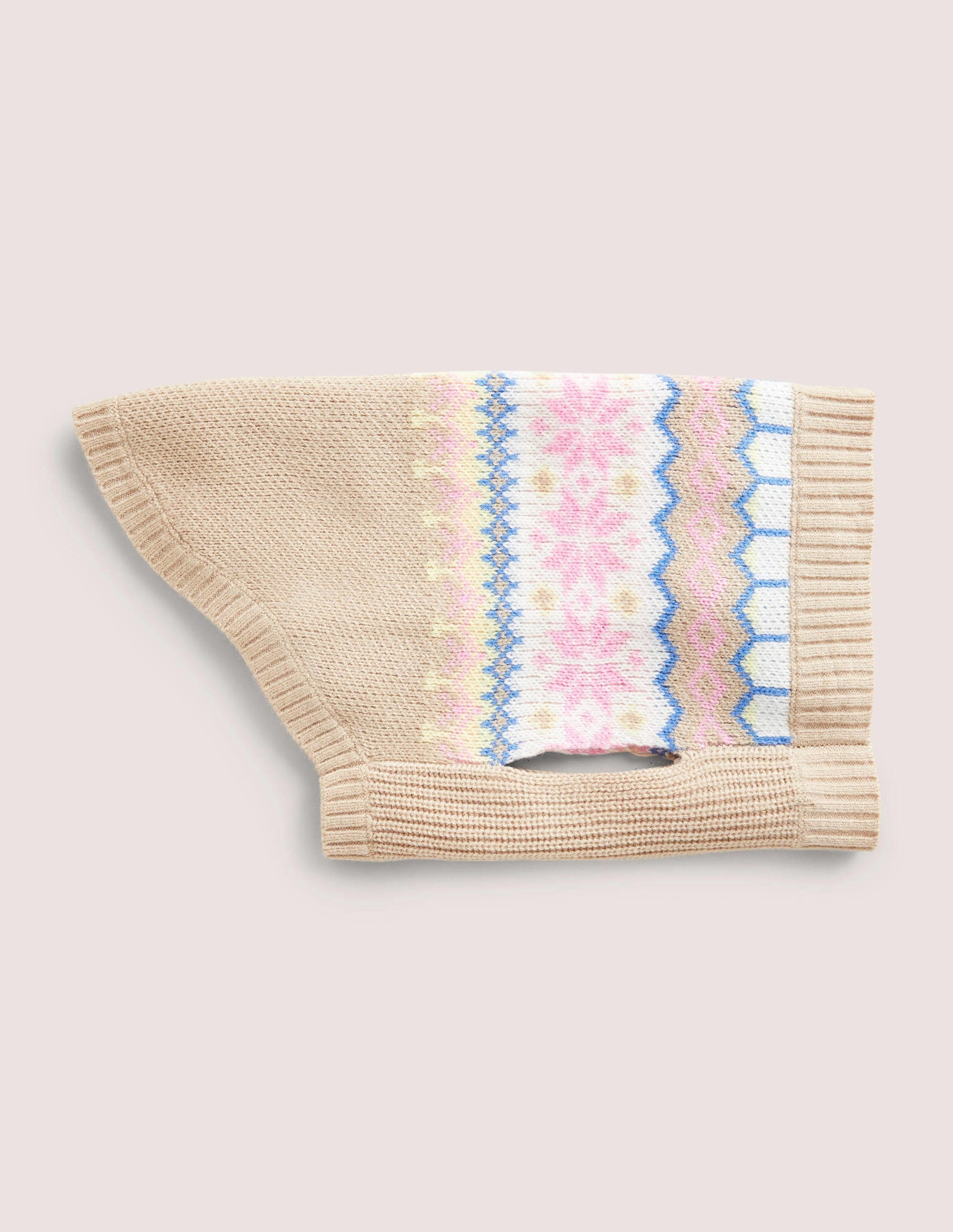 Fair-Isle-Hundepullover-Nerzbraun Melange - Image 1