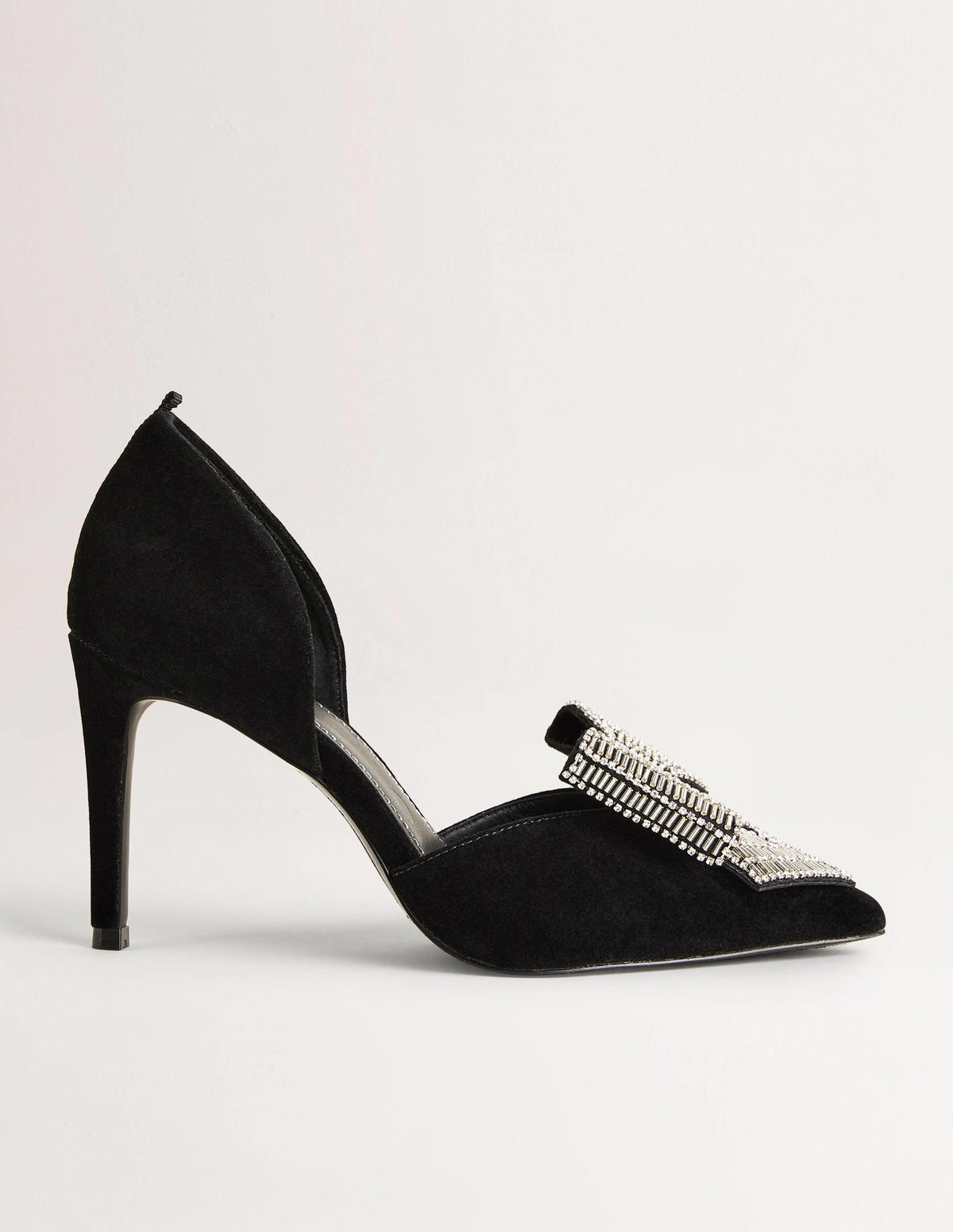 Pumps mit Zierschleife-Schwarz, Samt - Image 5