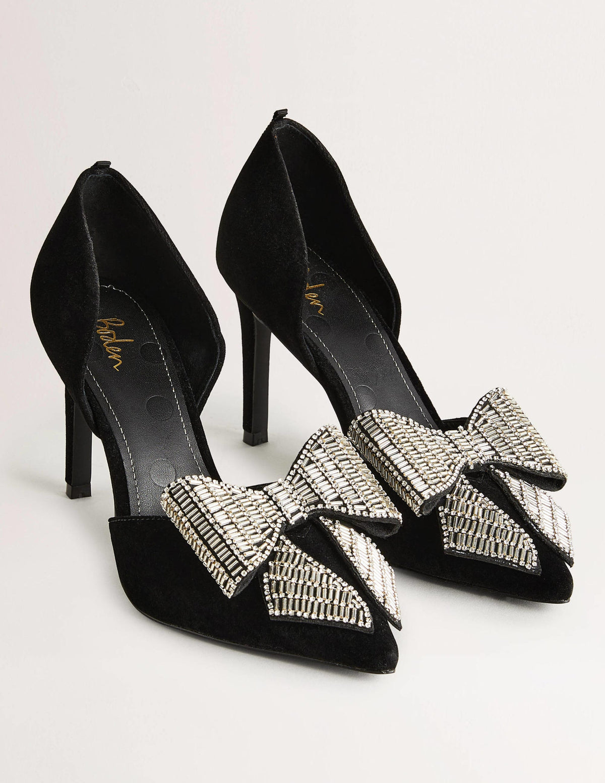 Pumps mit Zierschleife-Schwarz, Samt - Image 6