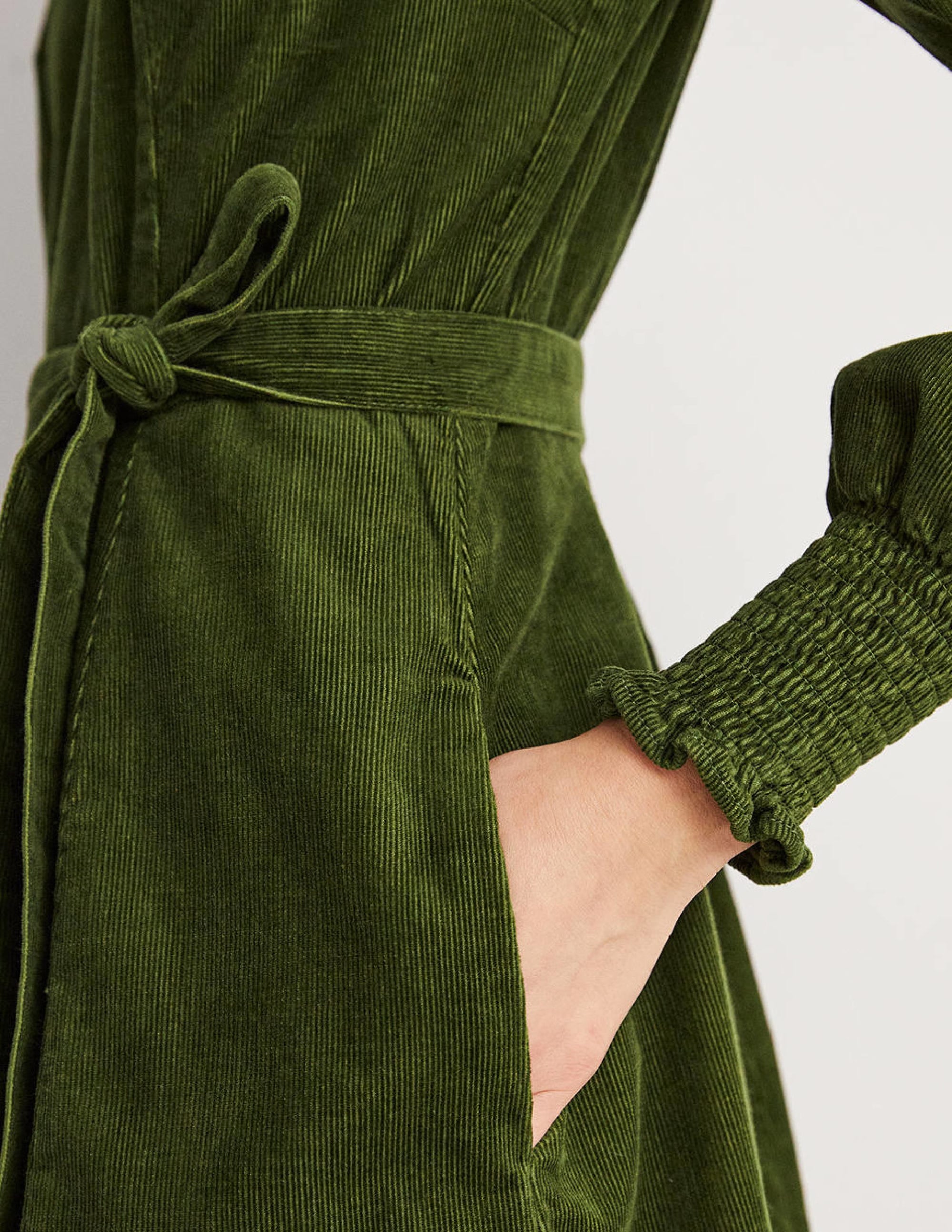 Robe en velours côtelé à poignets smockés-Chou frisé - Image 2
