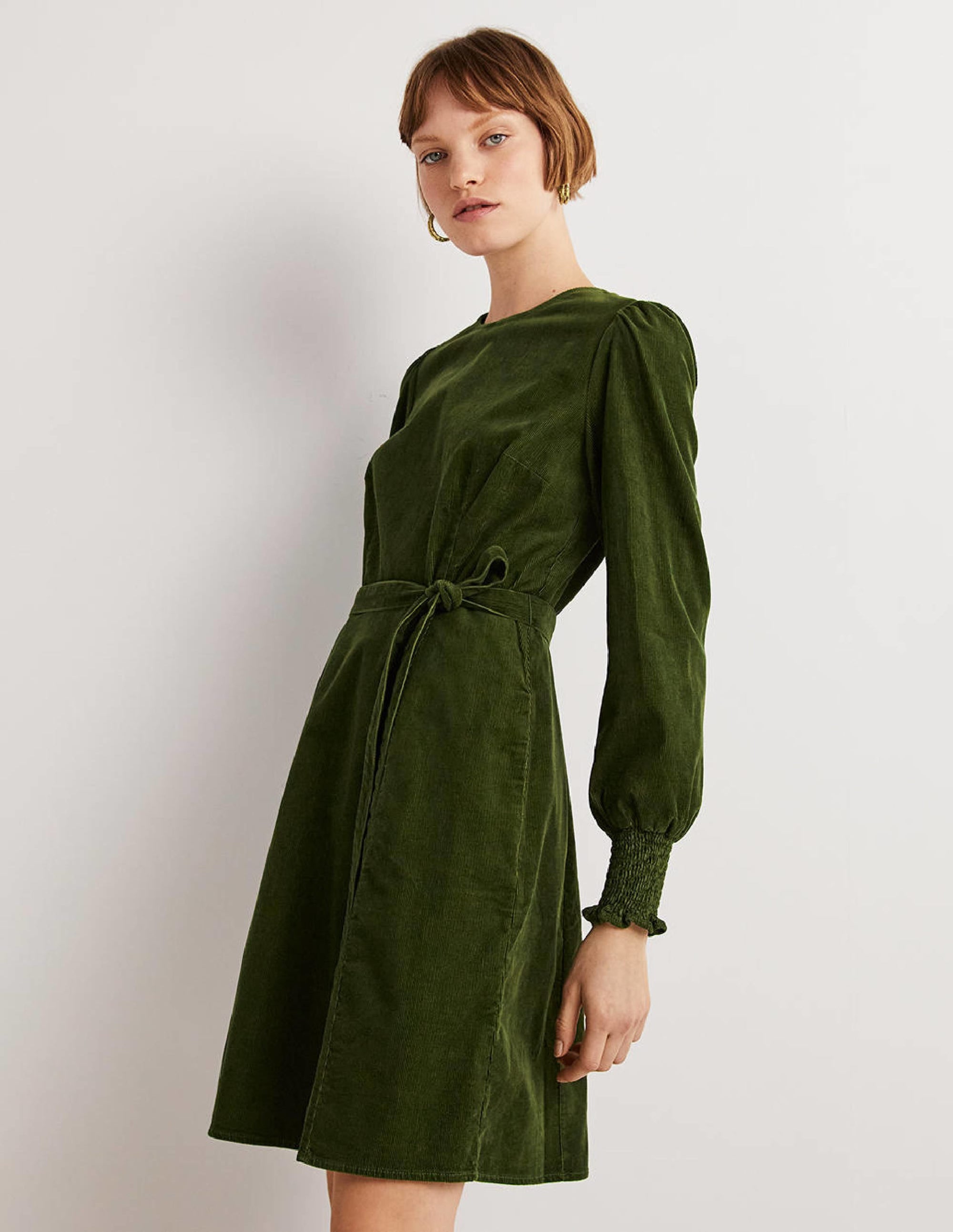 Robe en velours côtelé à poignets smockés-Chou frisé - Image 4