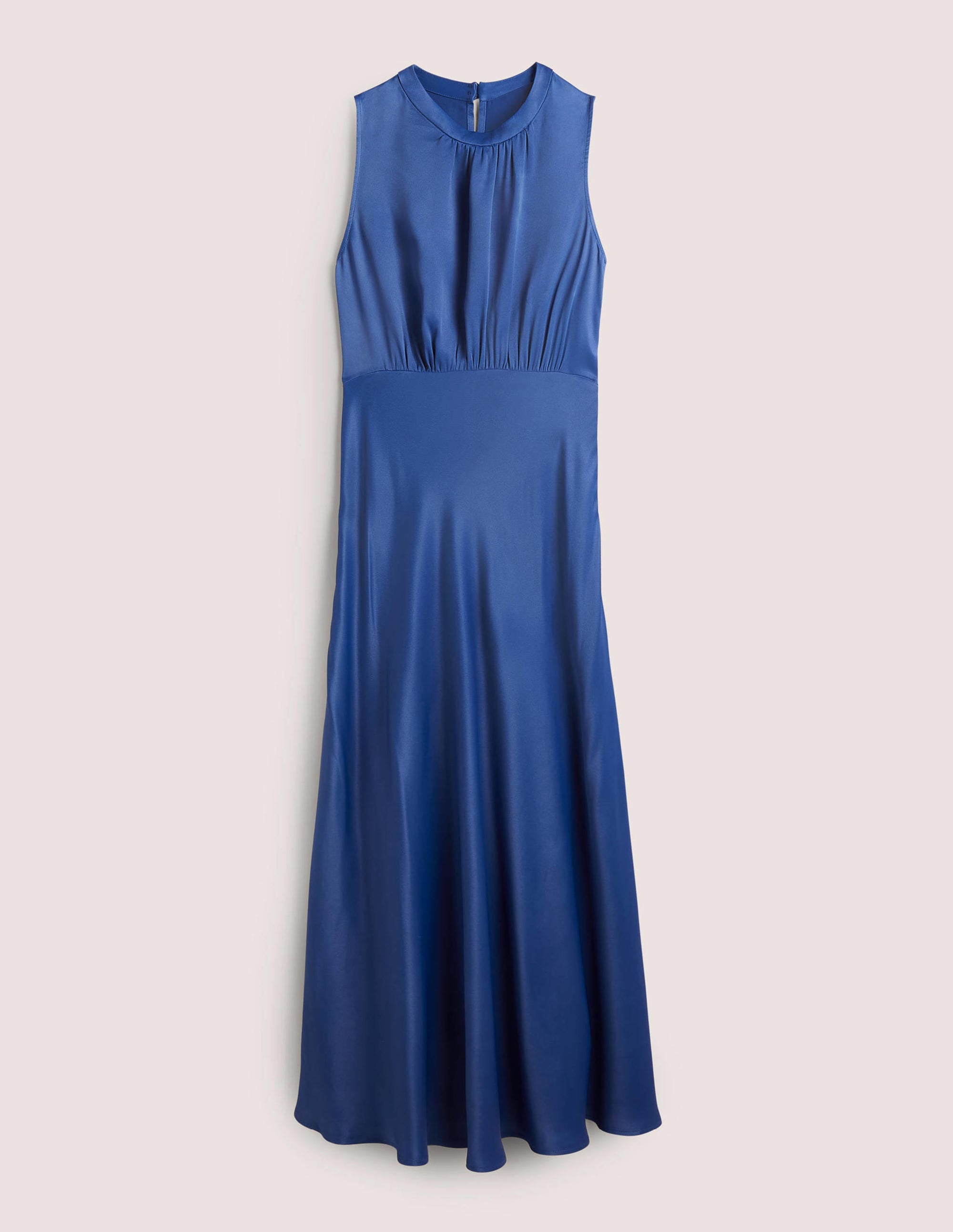 Blue Bias-cut Satin Midi Dress-Bleu mer - Image 6