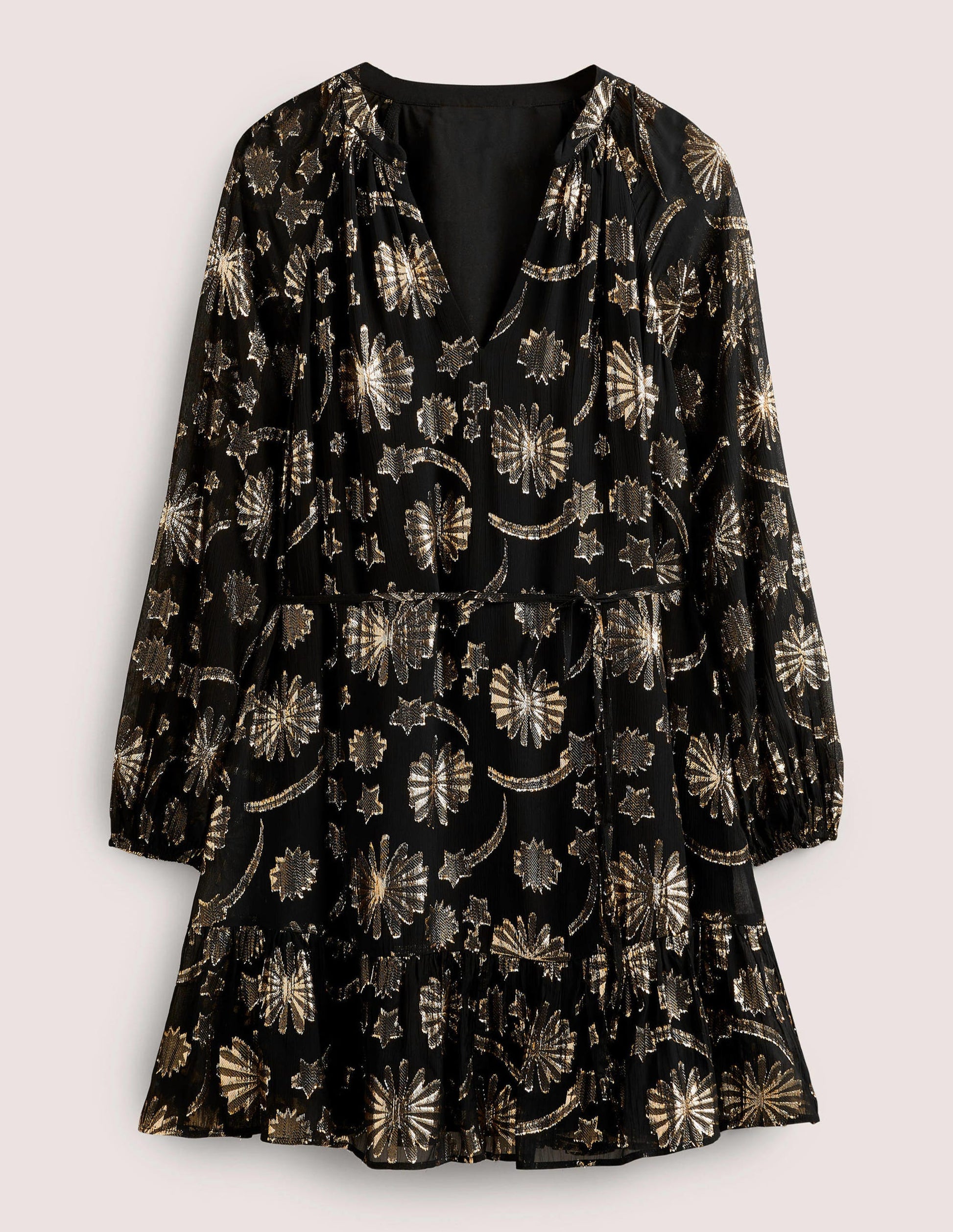Mini-robe virevoltante-Jacquard feu d'artifice-8