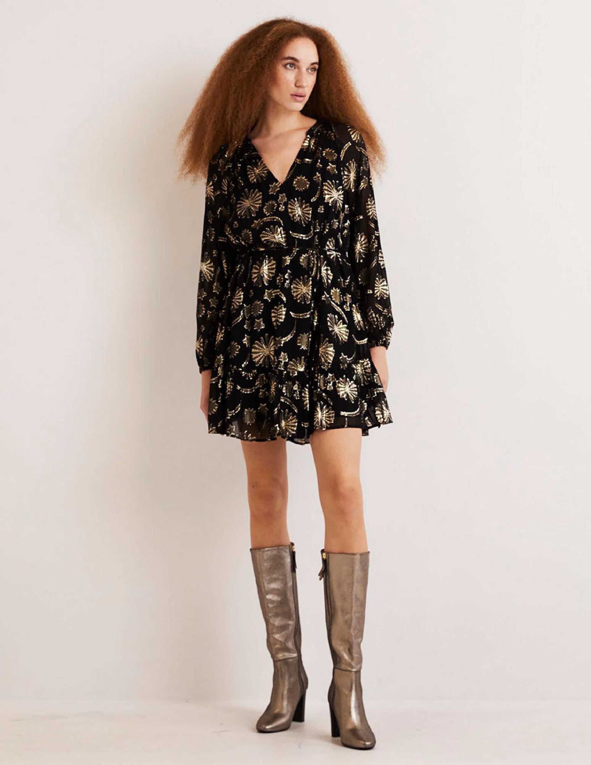 Mini-robe virevoltante-Jacquard feu d'artifice - Image 4