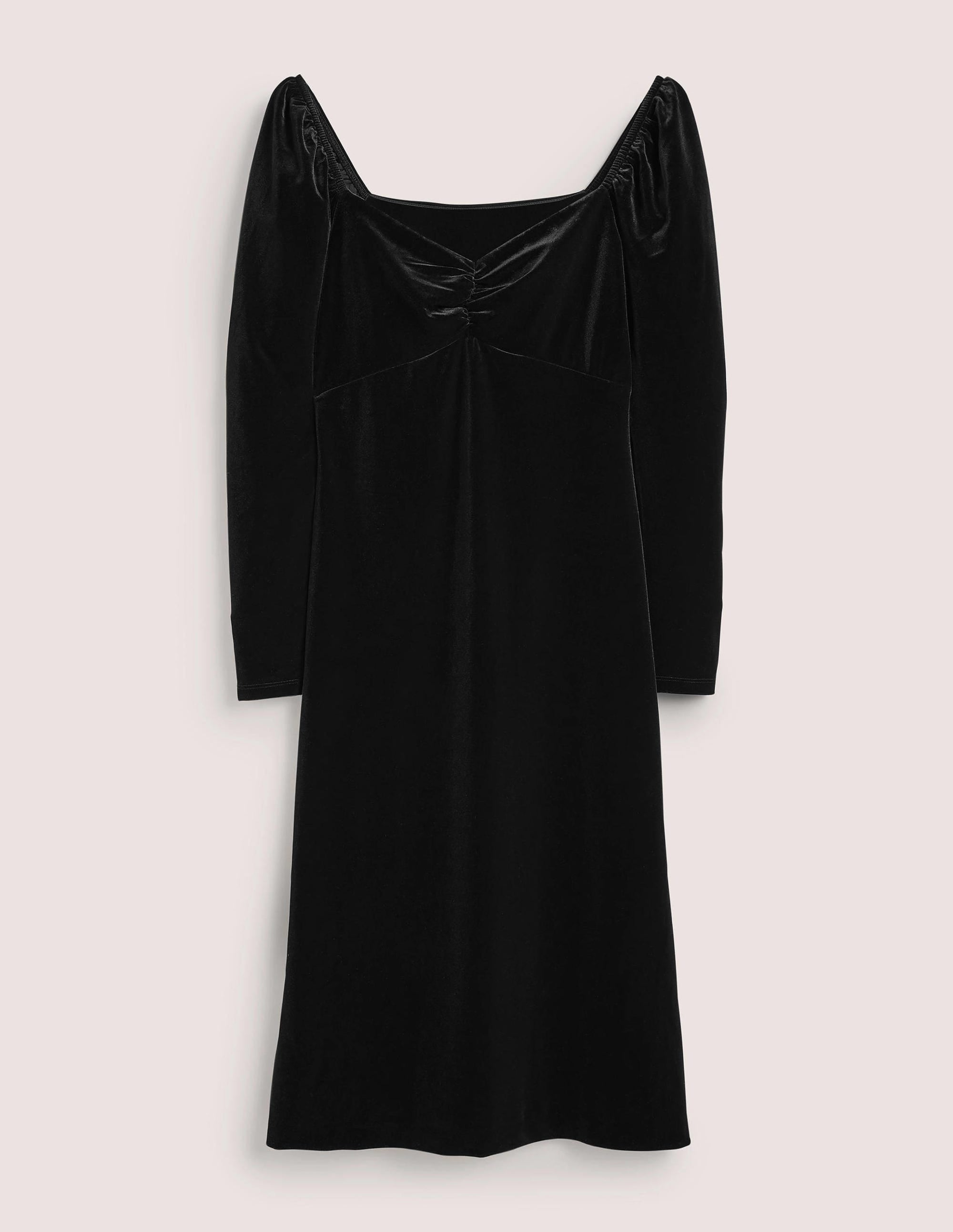 Black Velvet Sweetheart Midi Dress-Schwarz - Image 5