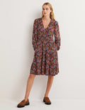 Tiered Jersey Mini Dress-Multi, Ditsy Garden