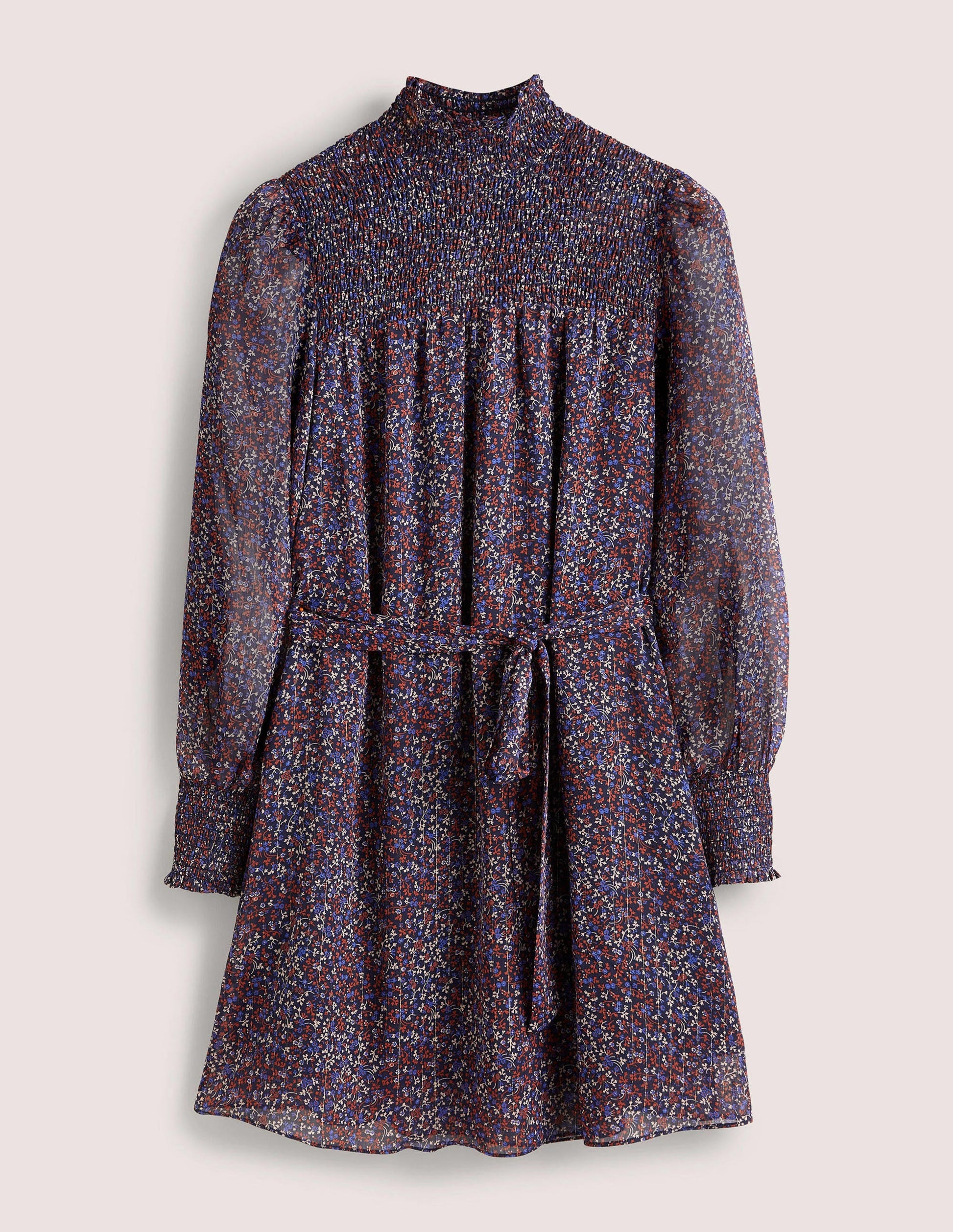 Metallic-Kleid mit Smokpasse-Navy, Wildranke-6