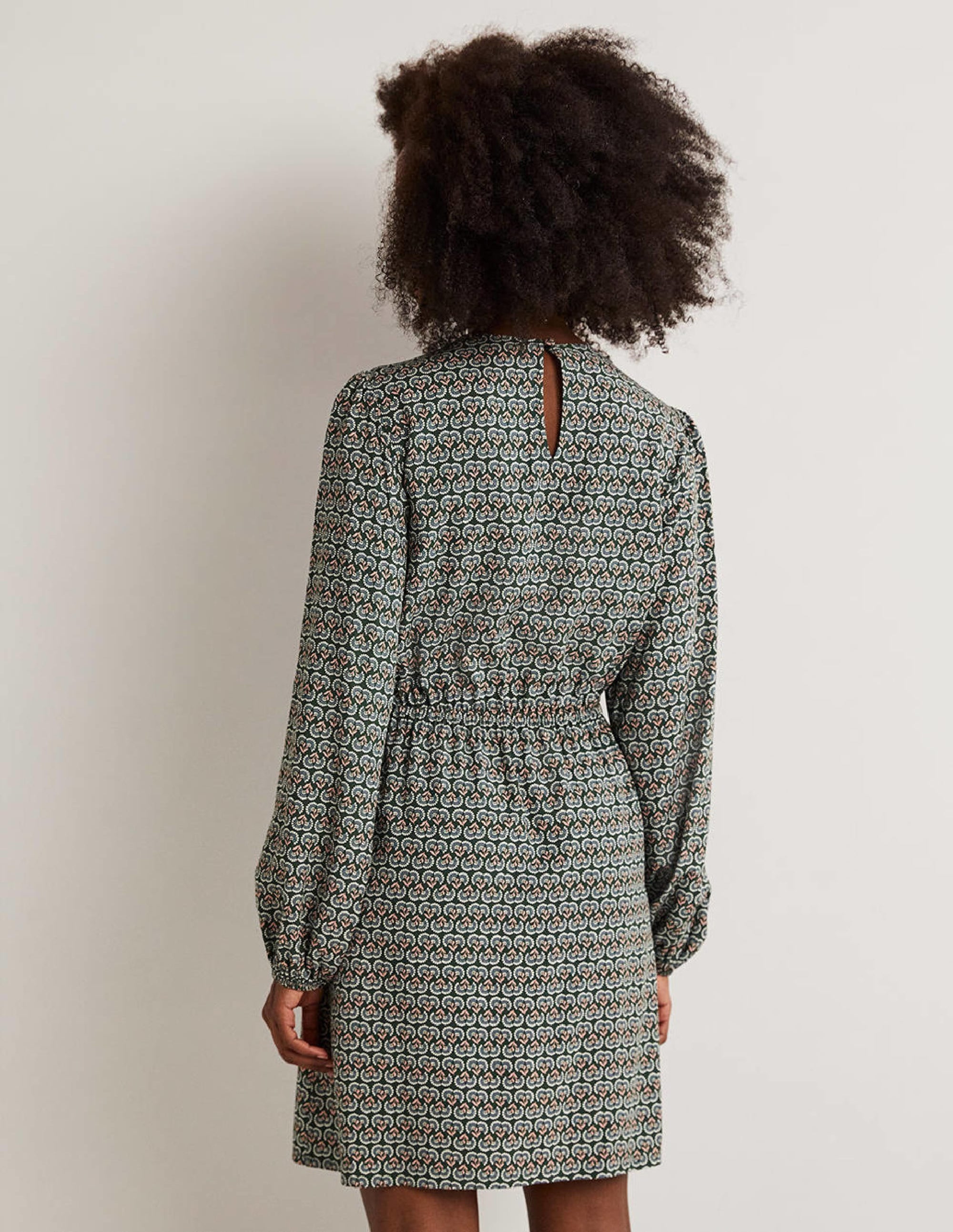 Robe col rond-Vert chasseur, motif Dandelion Pop - Image 3