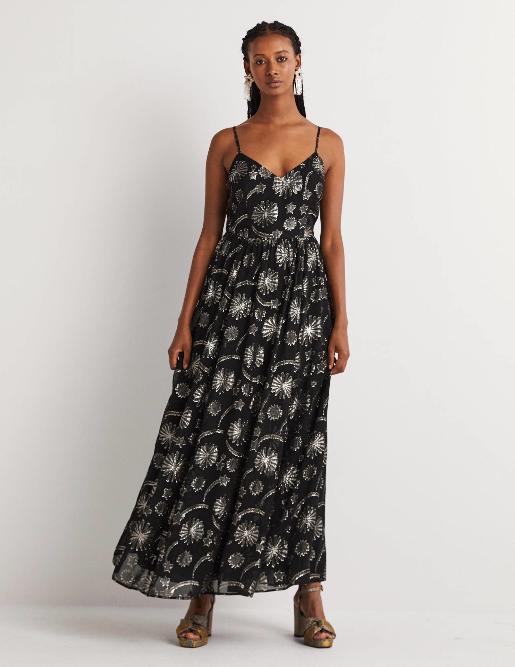 Träger-Partykleid-Feuerwerksrot, Jacquard - Image 1