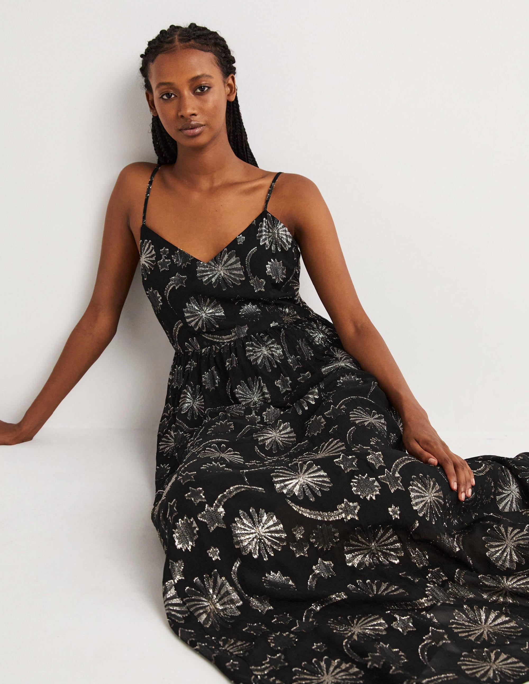 Träger-Partykleid-Feuerwerksrot, Jacquard - Image 2