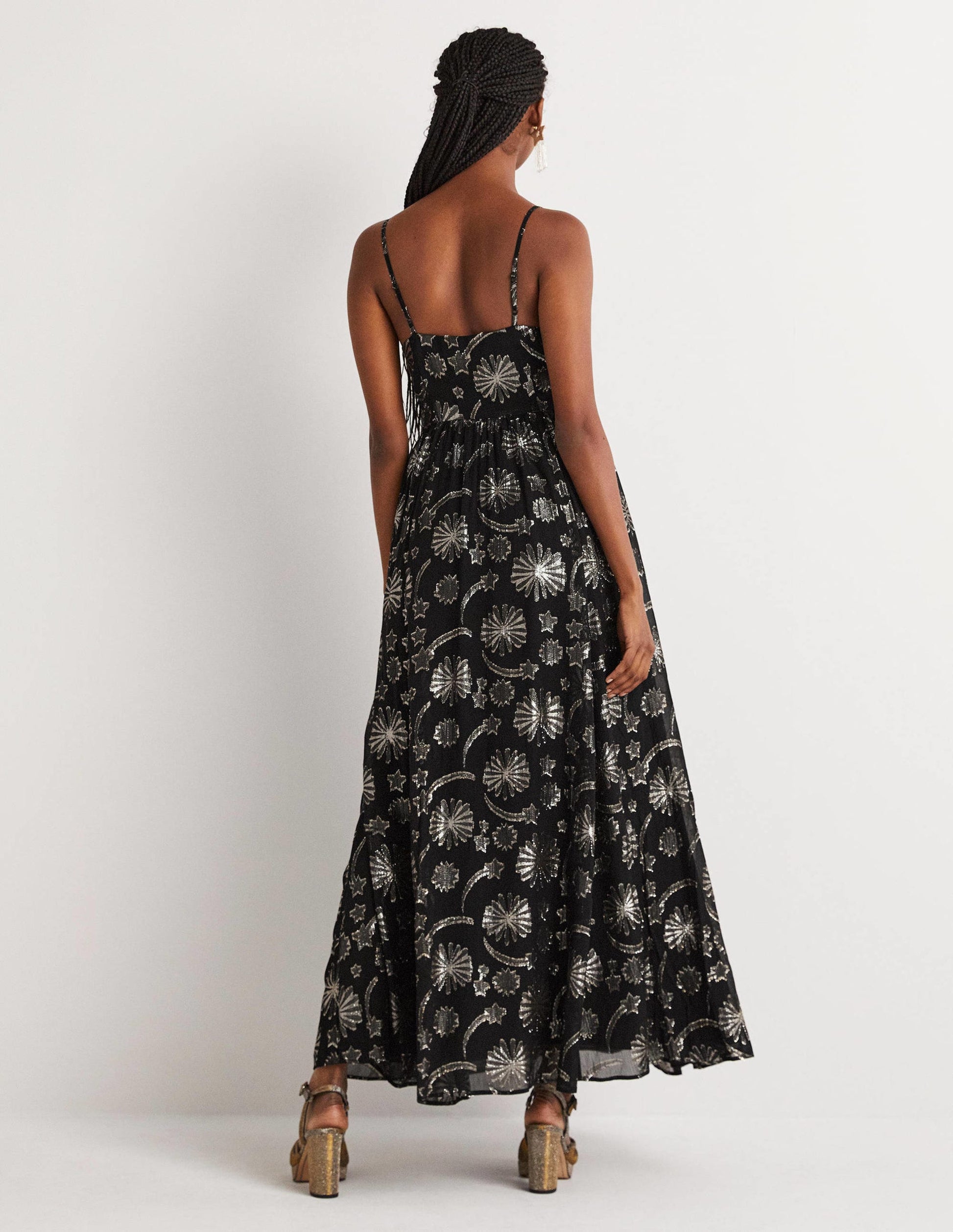 Träger-Partykleid-Feuerwerksrot, Jacquard-4