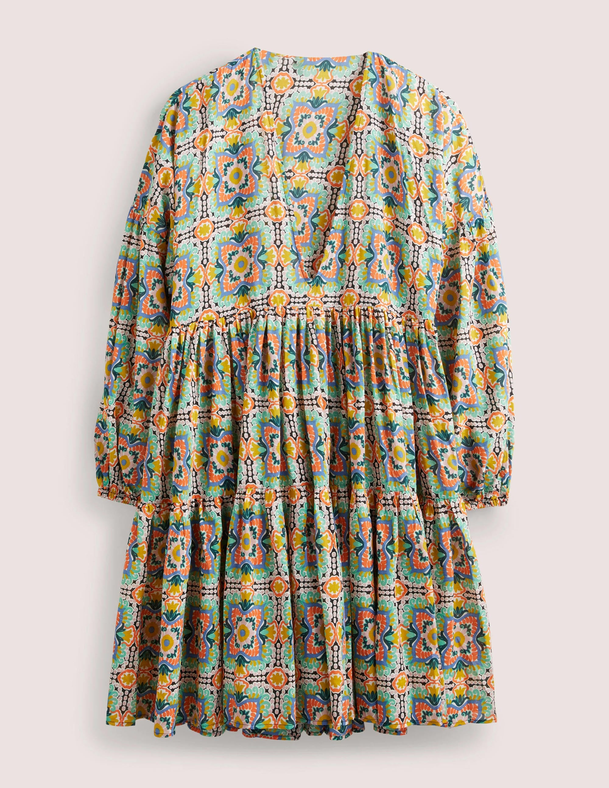 Robe de plage décontractée à volants-Multi, tuile tapisserie - Image 5