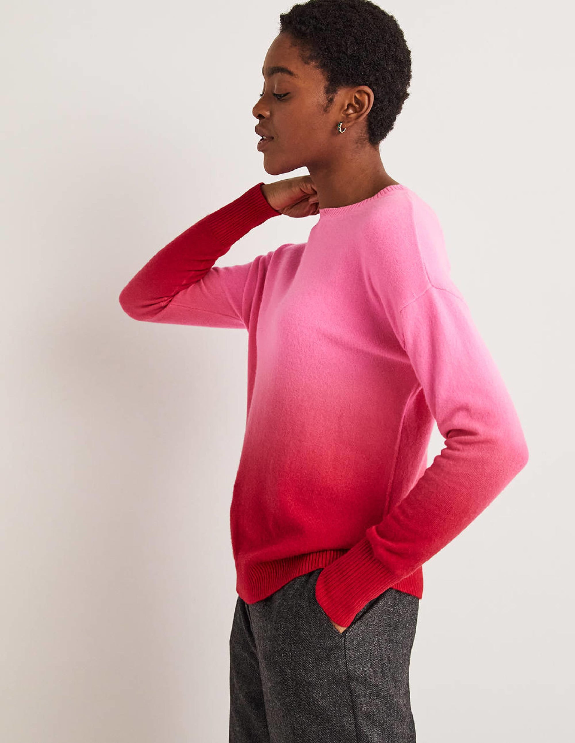 Margot Kaschmirpullover-Rosa/Rot, Farbverlauf - Image 4