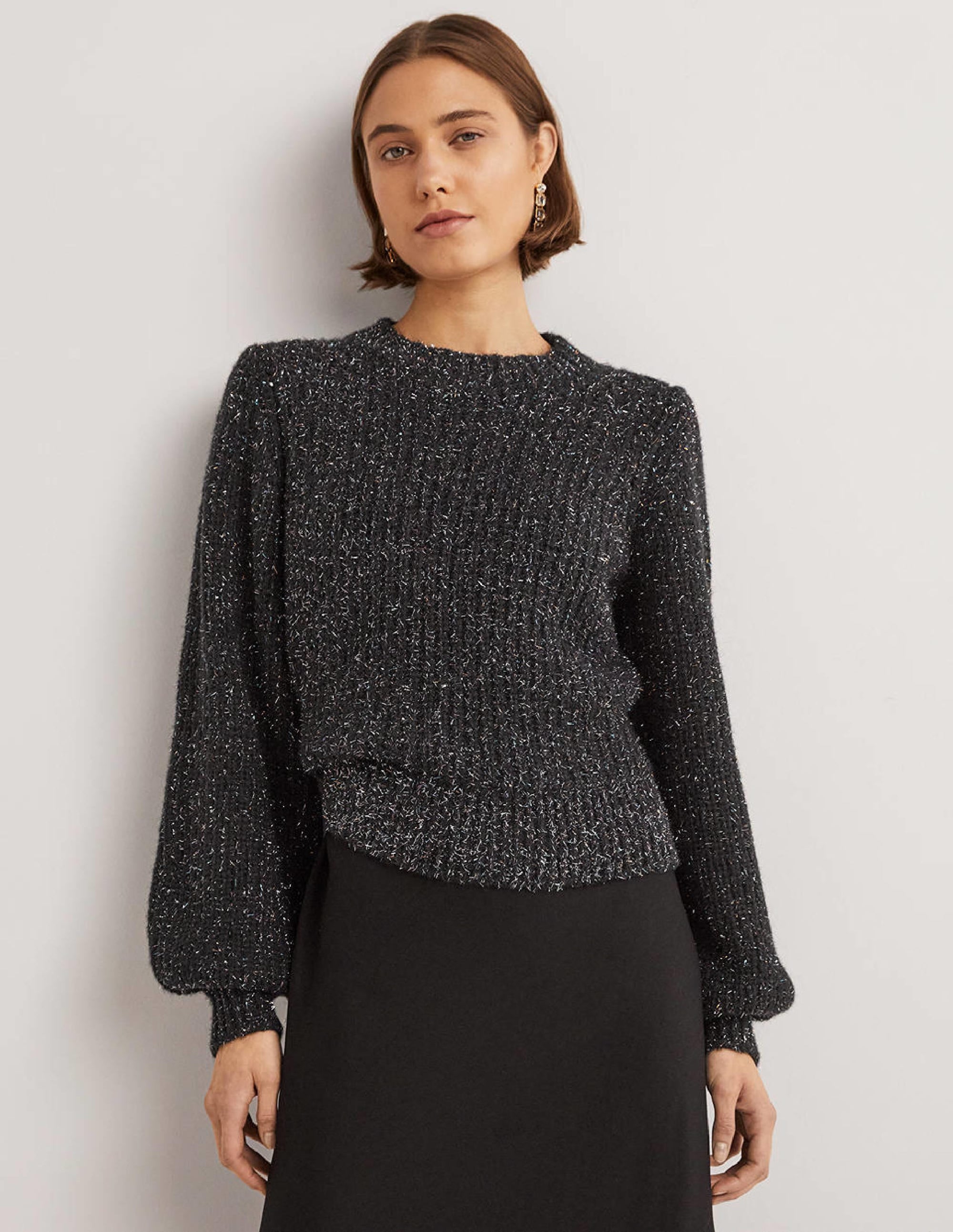 Pull côtelé épais-Étincelle noire - Image 1