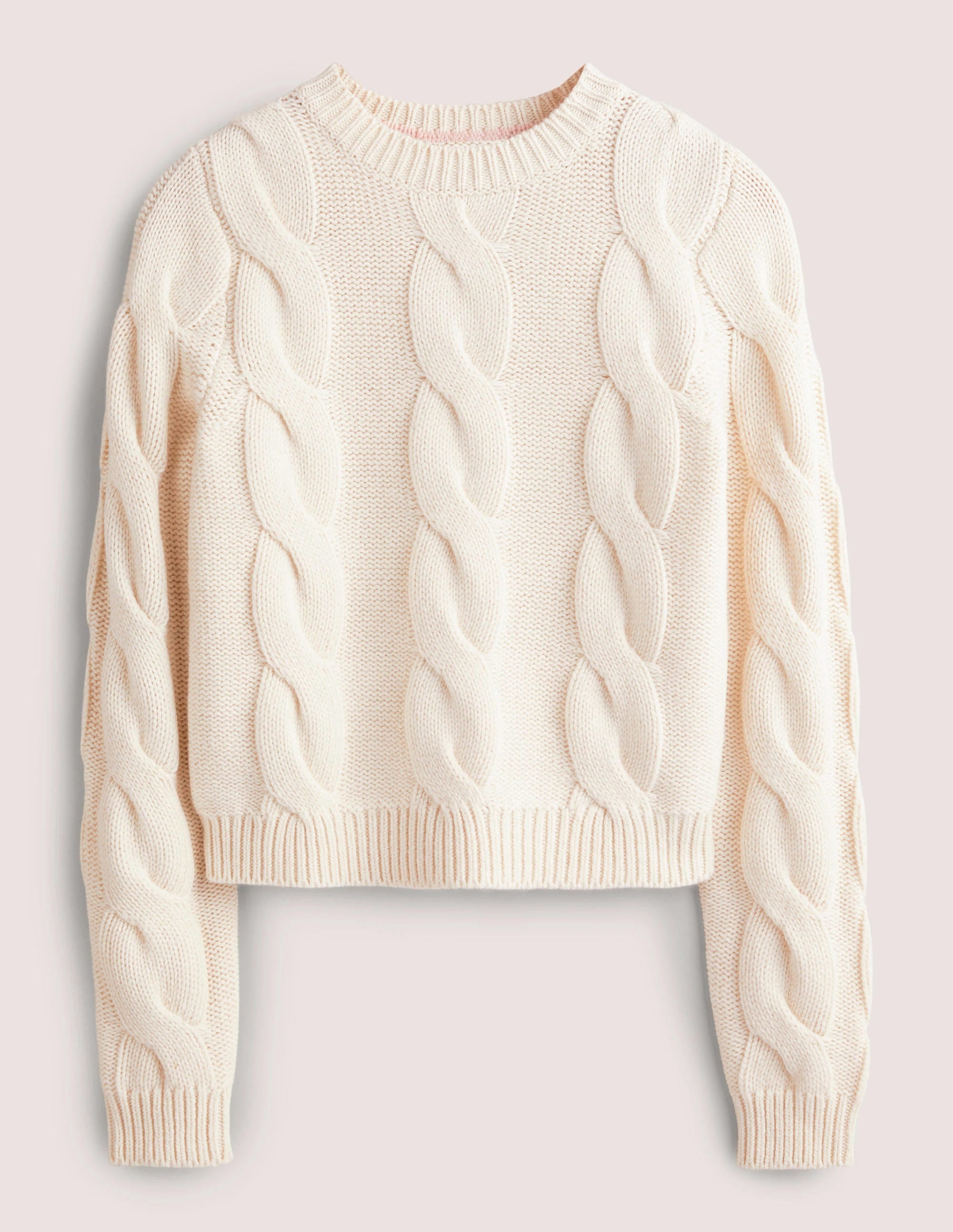 Grobgestrickter Pullover mit Zopfmuster-Warmes Naturweiß - Image 6