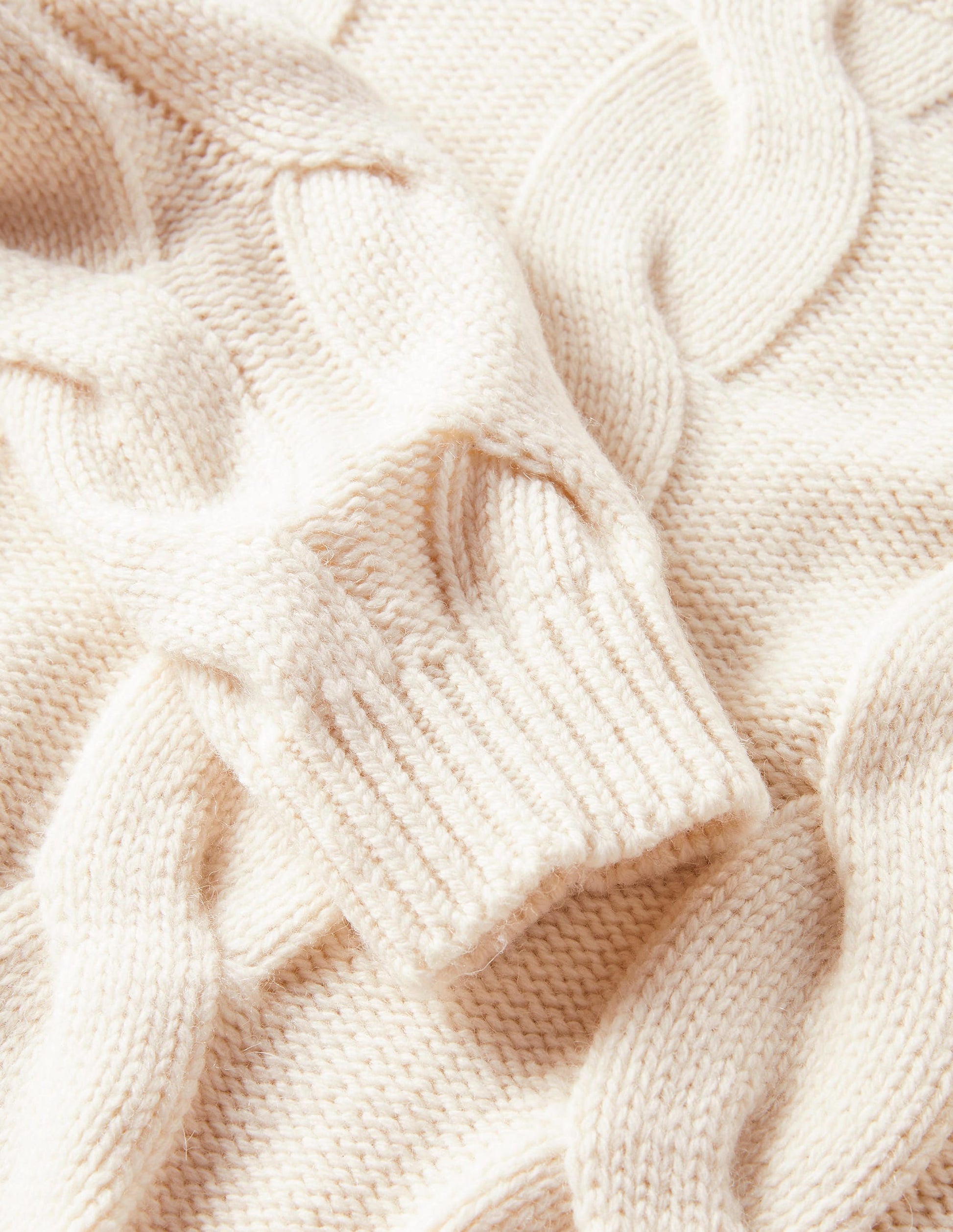 Grobgestrickter Pullover mit Zopfmuster-Warmes Naturweiß-7
