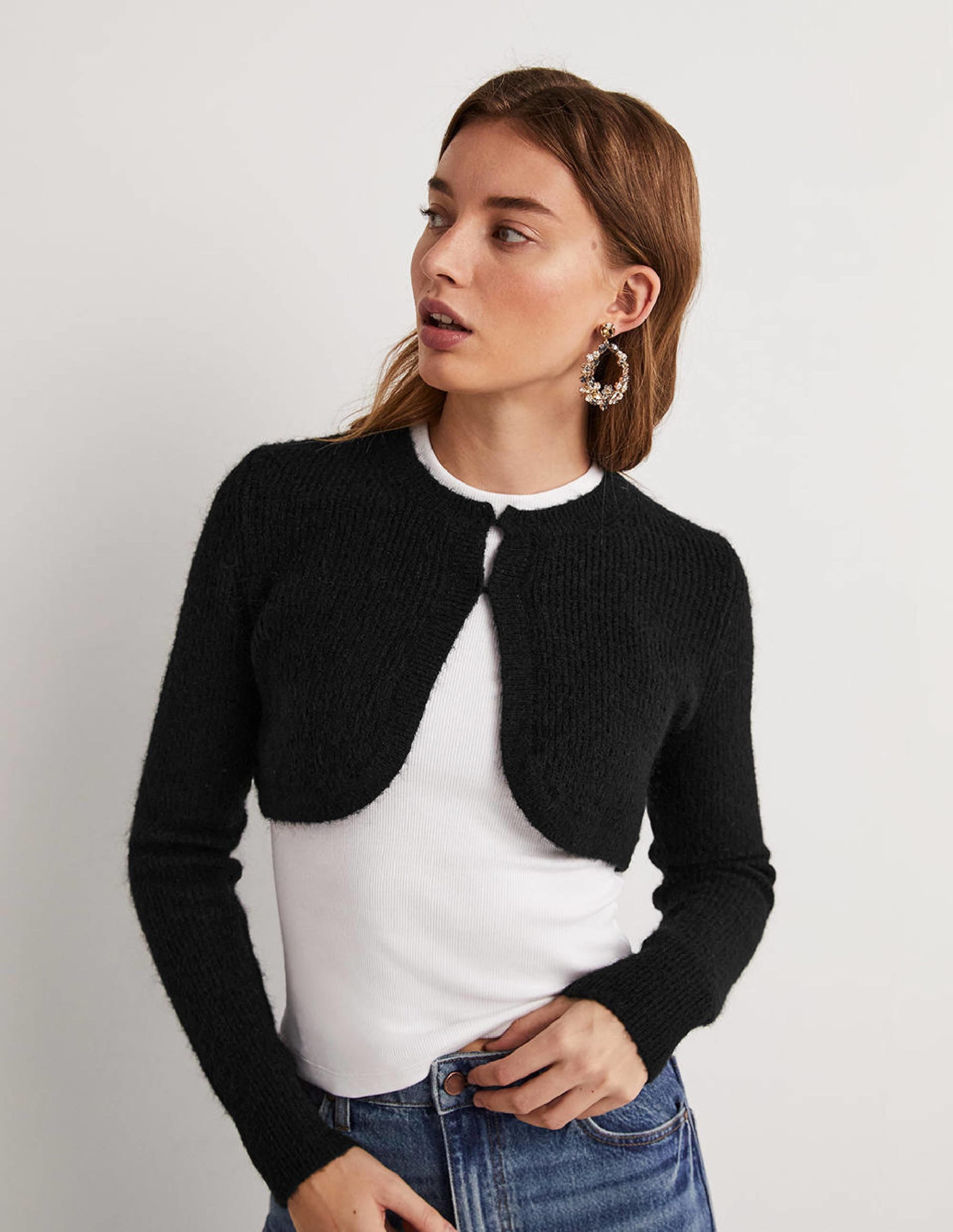 Rippstrick-Bolero-Schwarz - Image 1