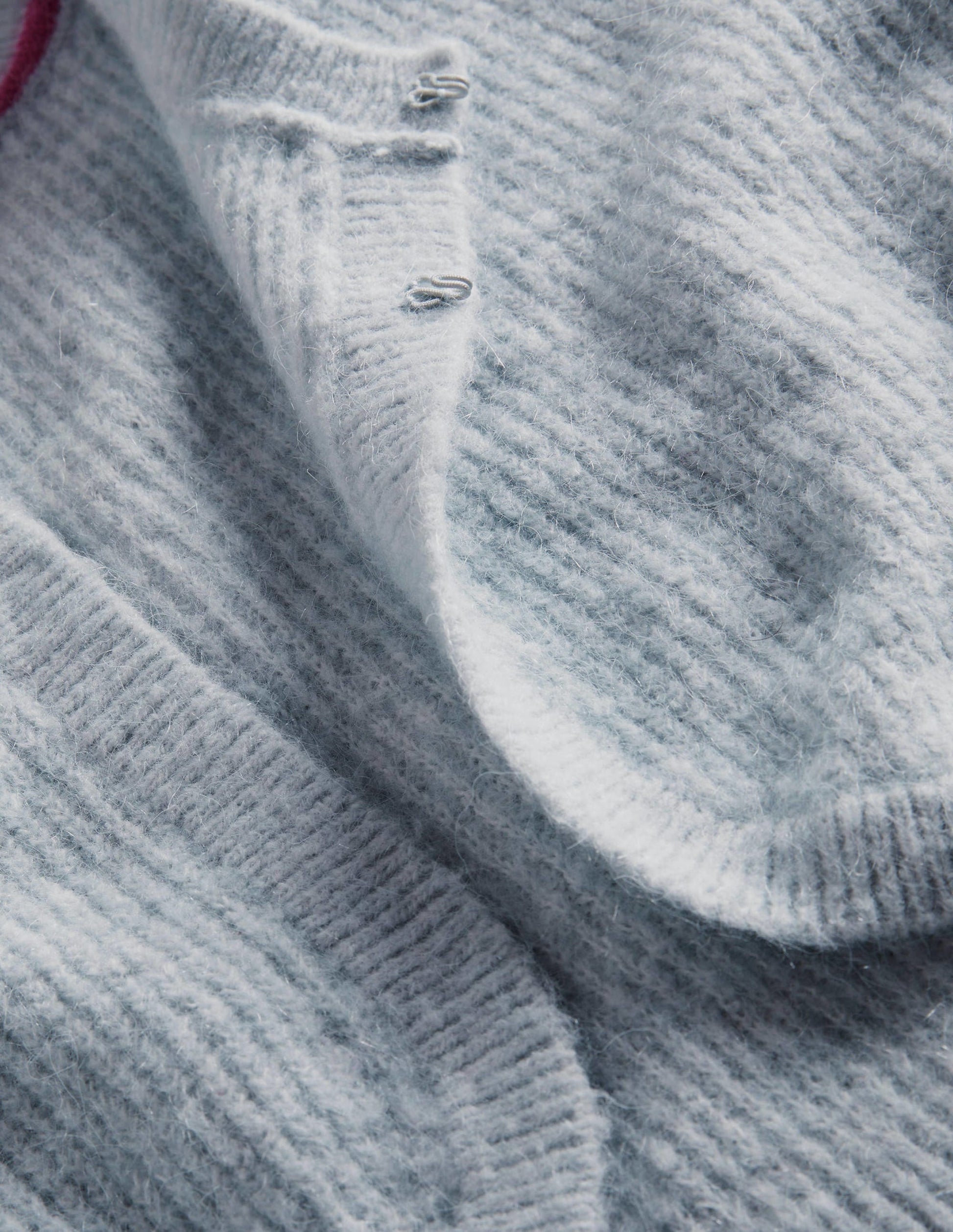 Boléro en maille côtelée-Bleu chiné vintage-6