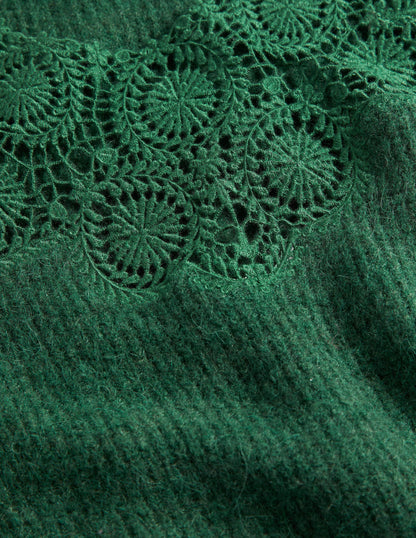 Flauschiger Pullover mit Stickerei-Jägergrün, Stickerei-6