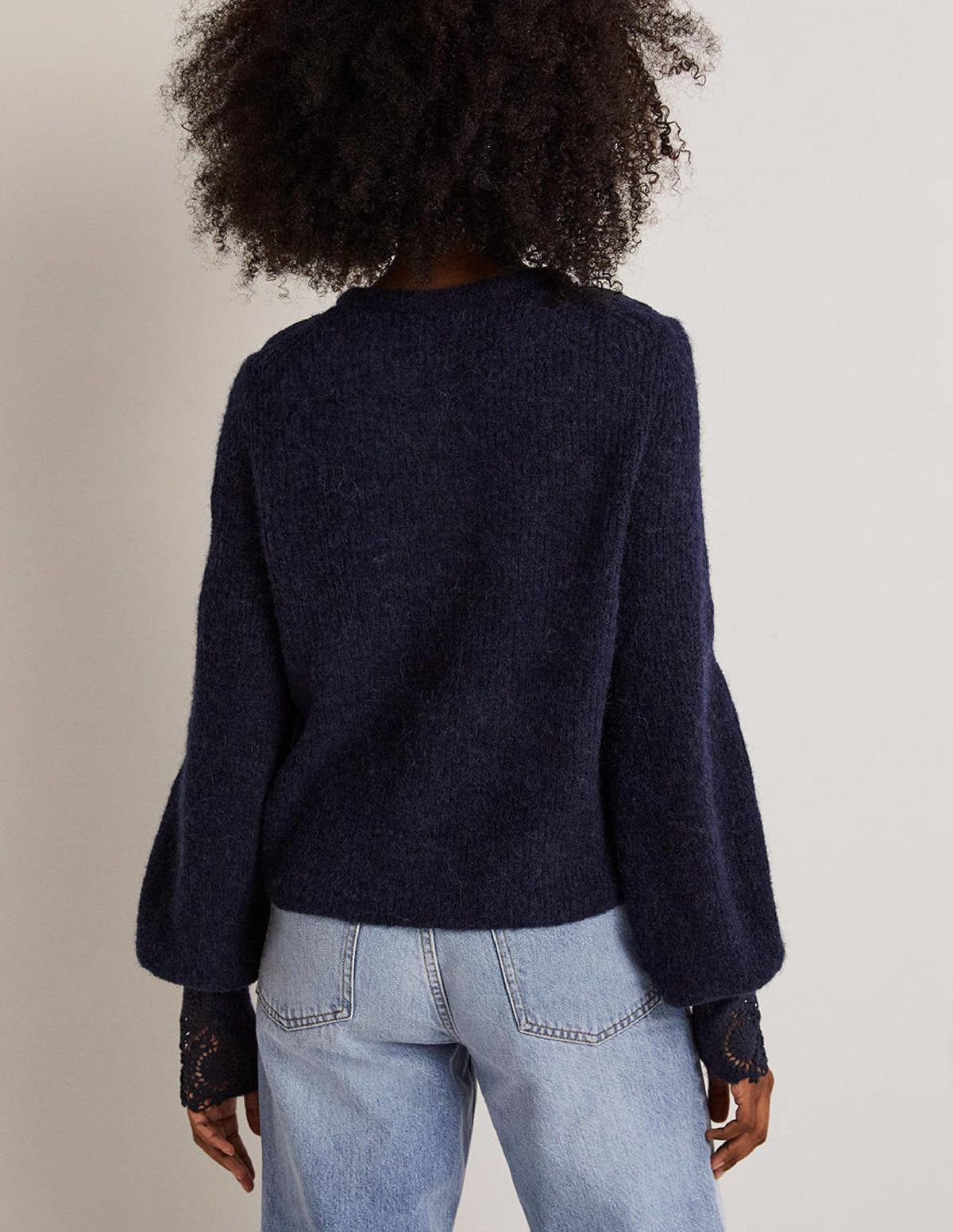 Flauschiger Cardigan mit Stickerei-Navy, Stickerei-3