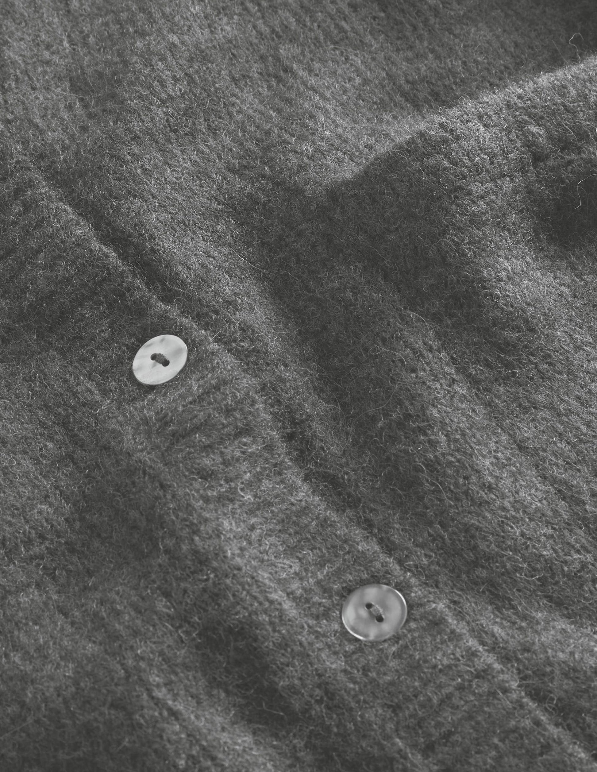 Long Fluffy Cardigan-Charcoal Melange-7