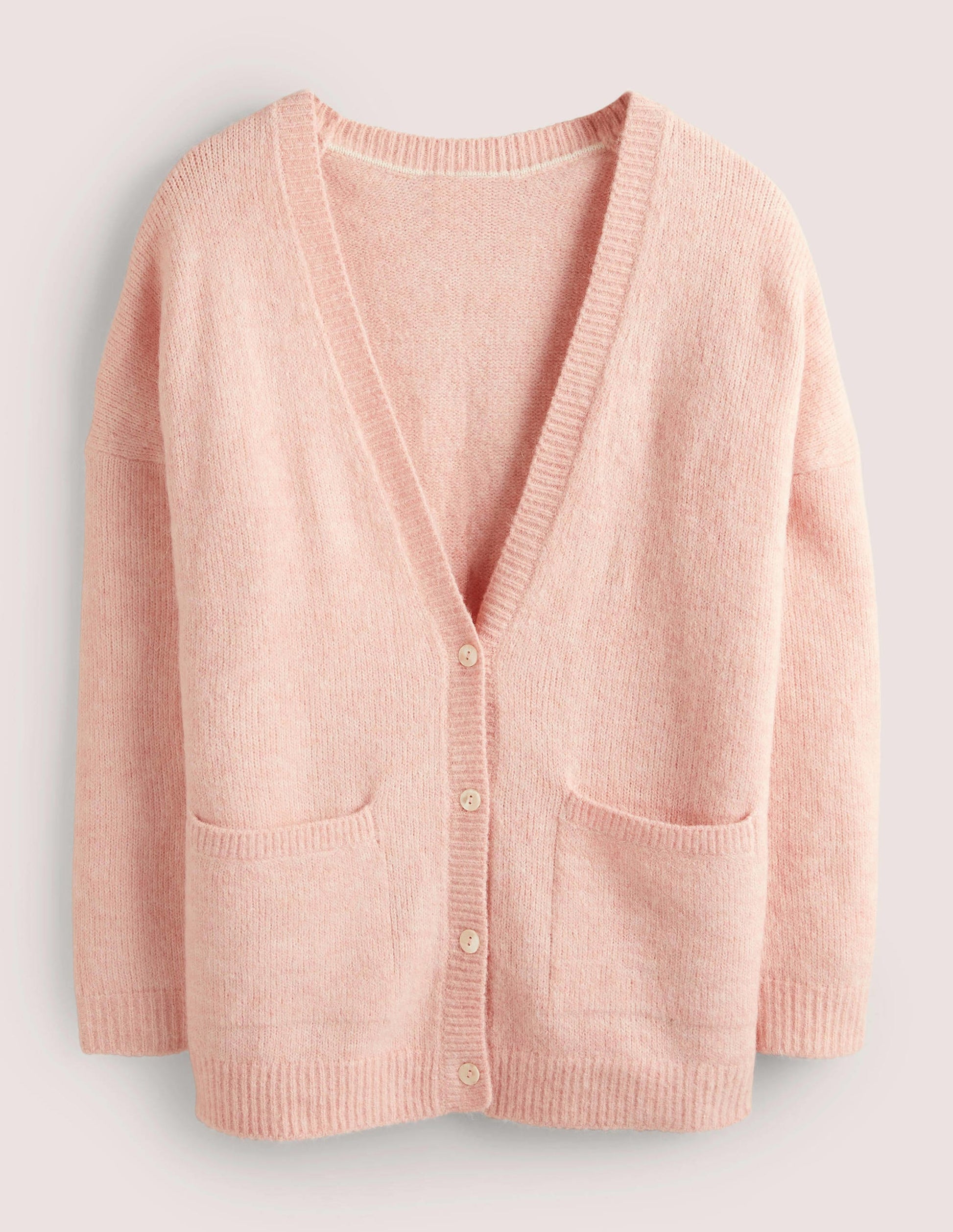 Flauschiger langer Cardigan-Eisrosa-6