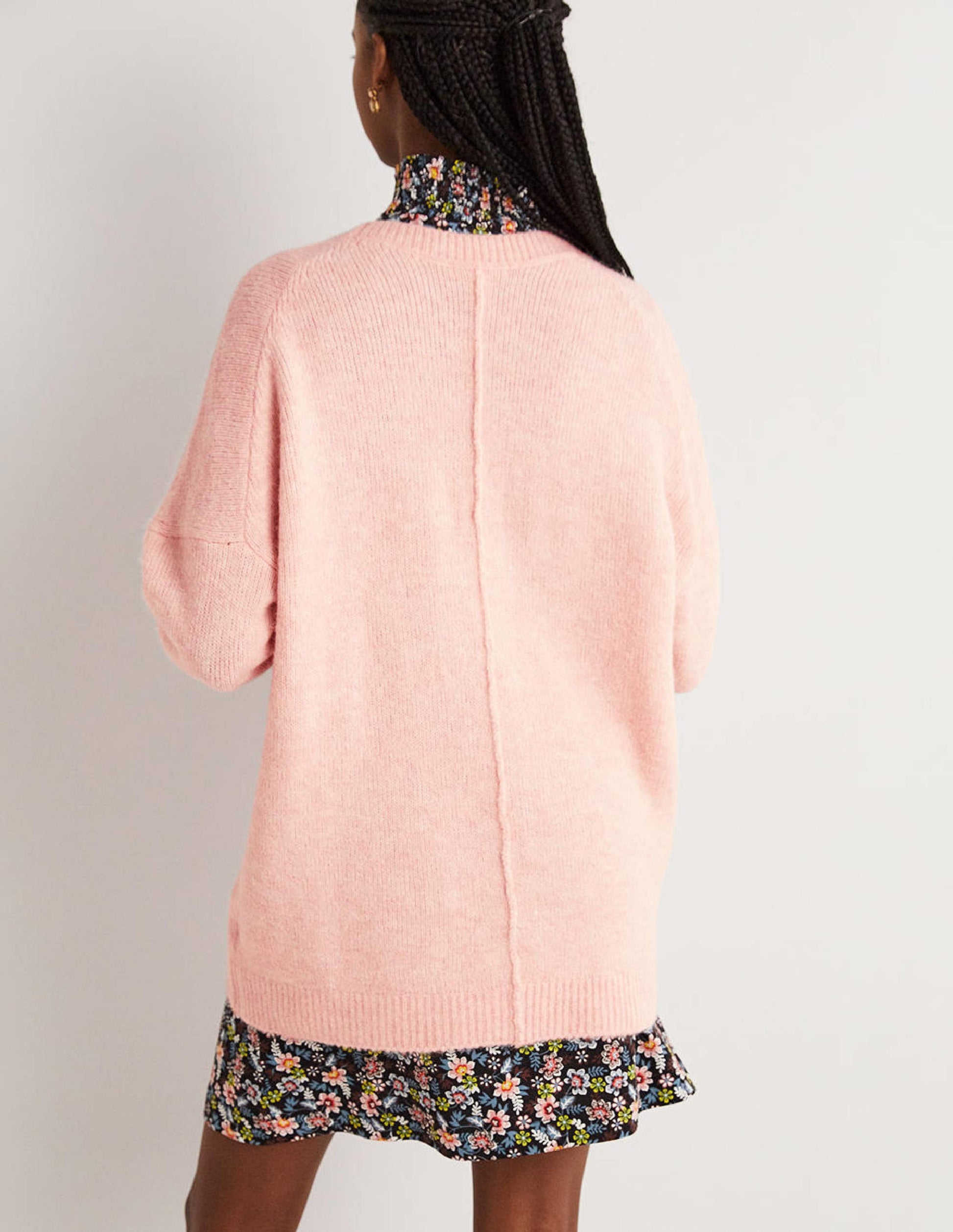 Flauschiger langer Cardigan-Eisrosa-4