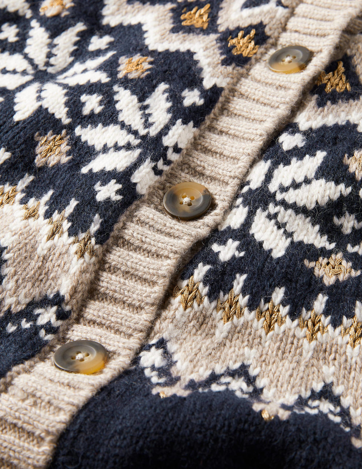 Grob gestrickter Fair-Isle-Cardigan-Navy/Mausgrau, Fair-Isle-Muster - Image 7