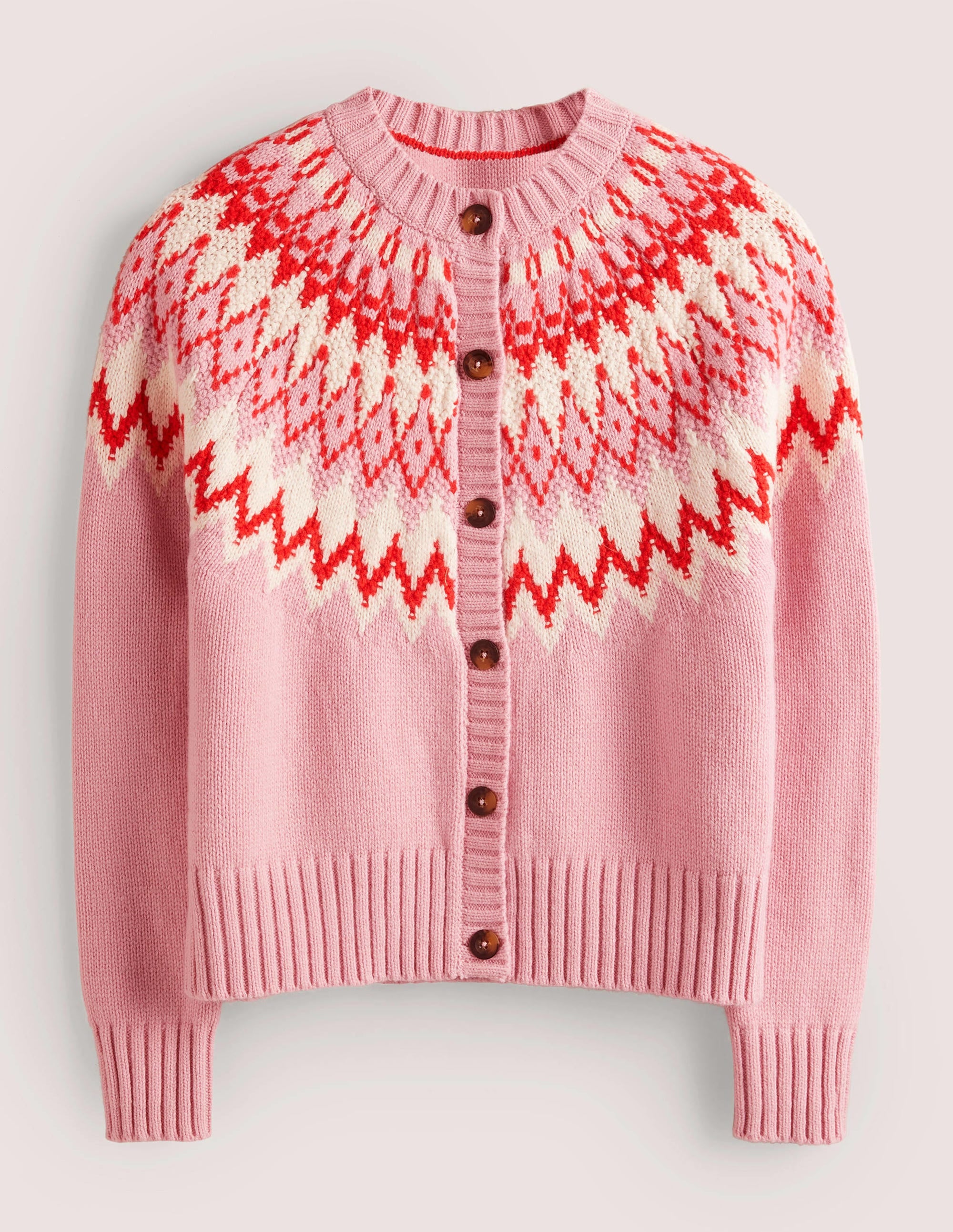 Chunky Fair Isle Cardigan-Cameo Pink Fair Isle - Image 6