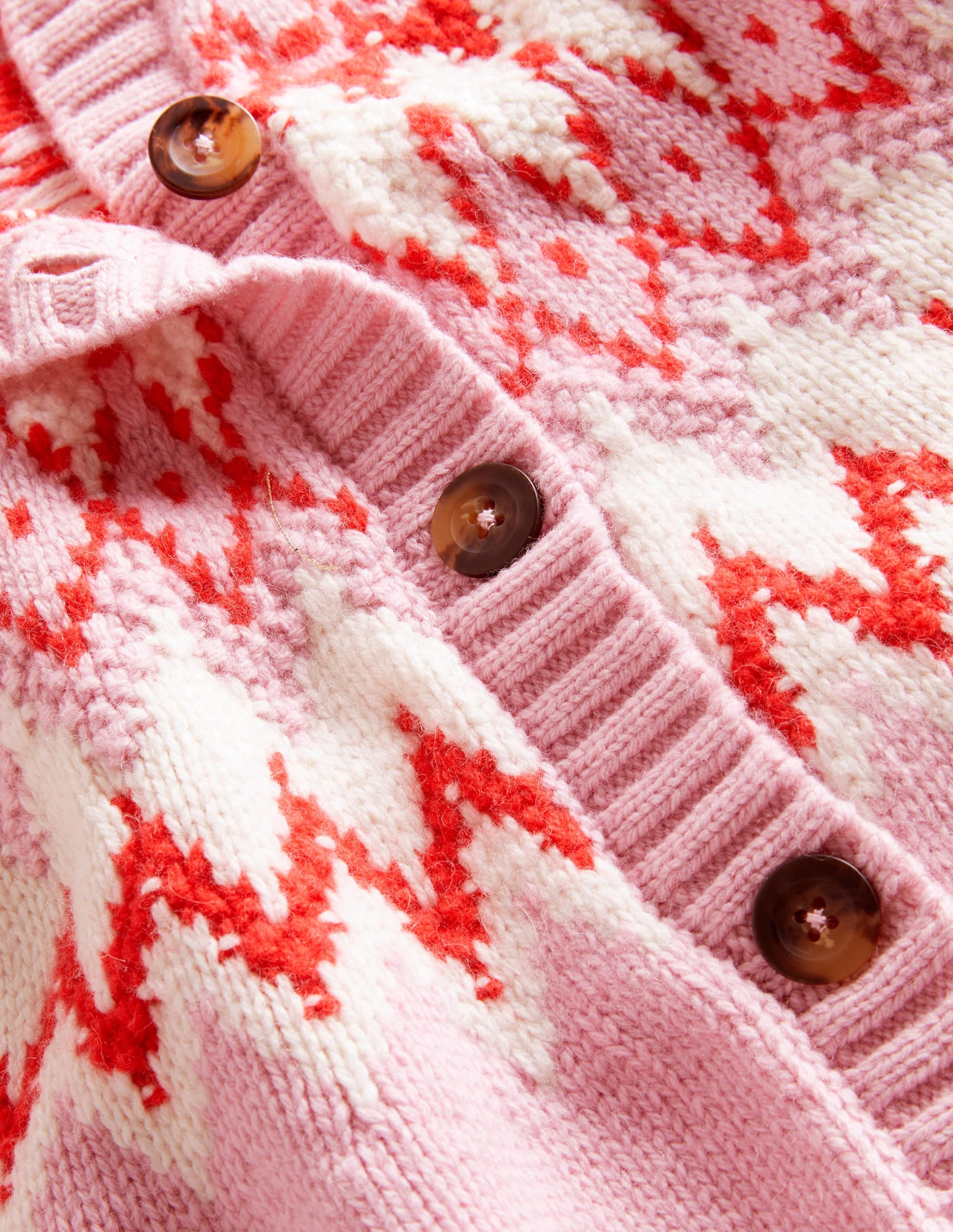 Chunky Fair Isle Cardigan-Cameo Pink Fair Isle - Image 7