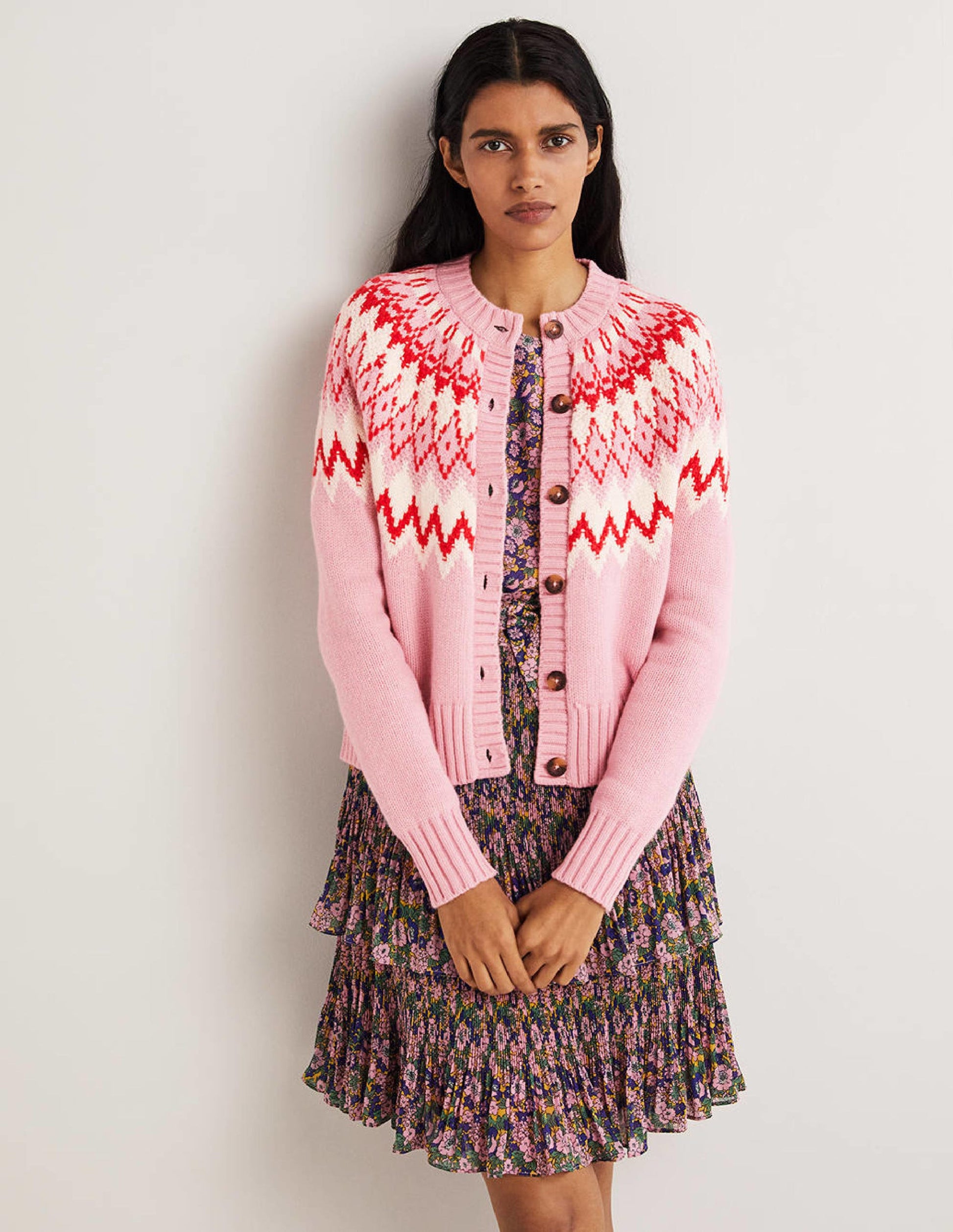 Chunky Fair Isle Cardigan-Cameo Pink Fair Isle-4