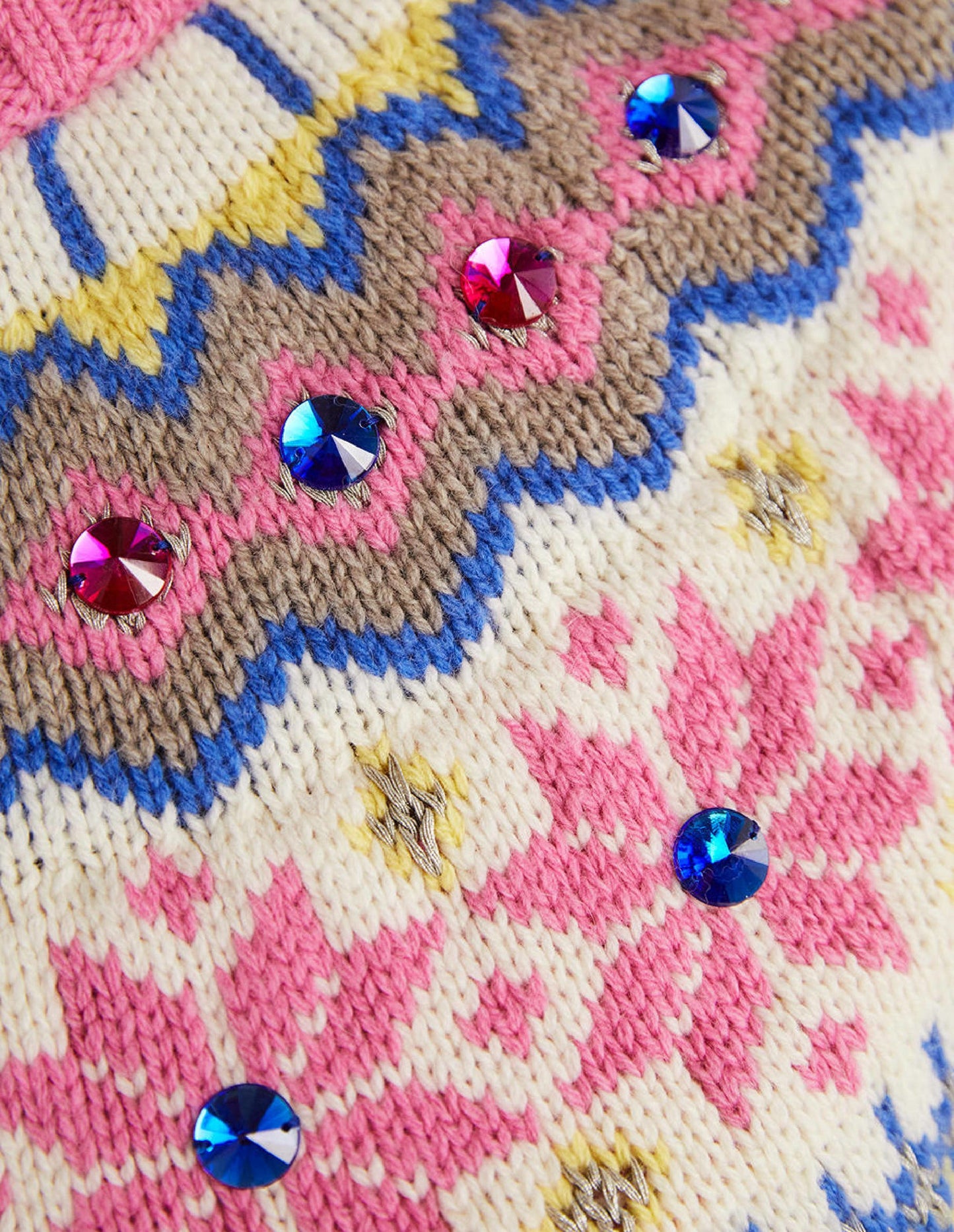 Verzierter Fair-Isle-Pullover-Nerzbraun, Verziertes Fair-Isle-Muster