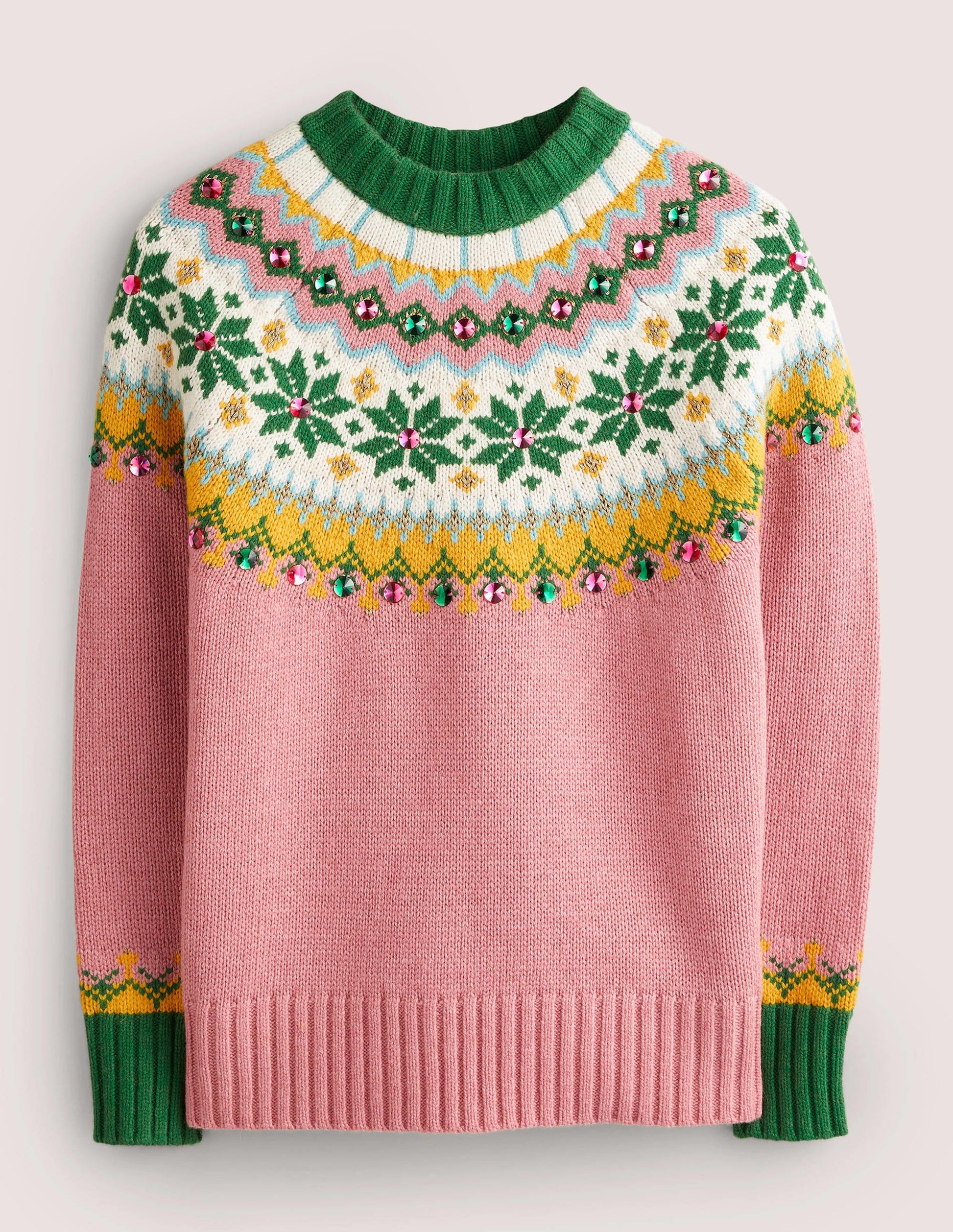 Embellished Fair Isle Jumper-Pink, Embellished Fair Isle-7