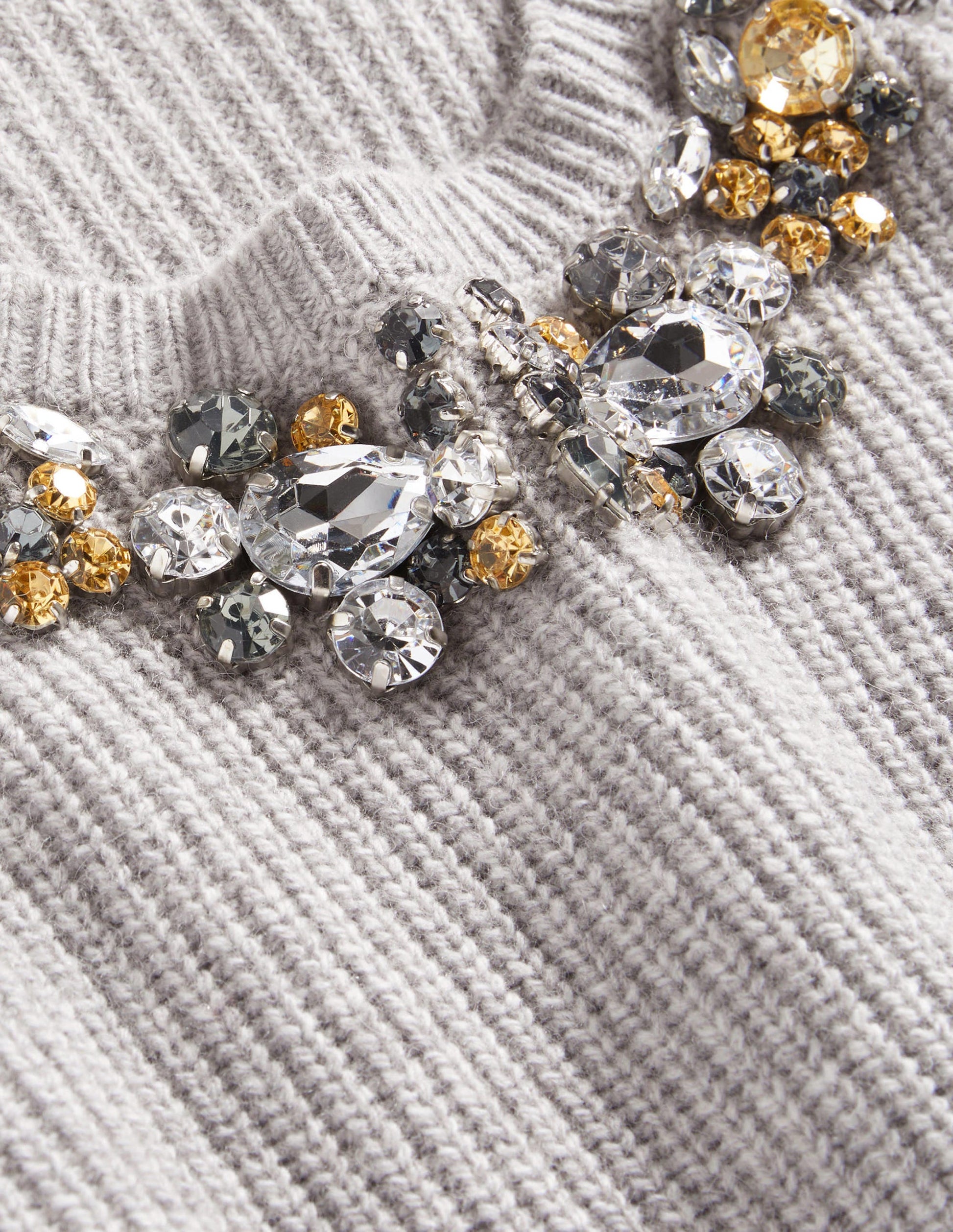 Embellished Party Jumper-Grey, Embellished Collar-7