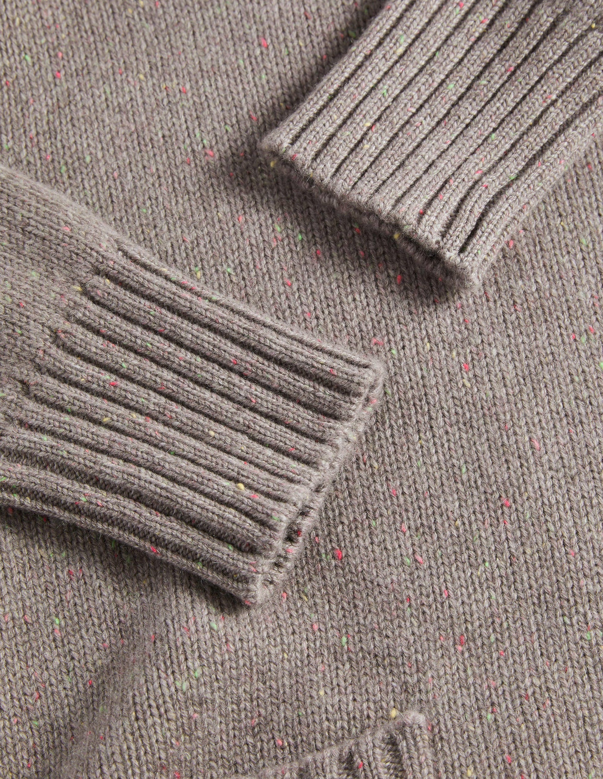 Kaschmirpullover mit hohem Kragen-Grau, Bunte Farbsprenkel-7