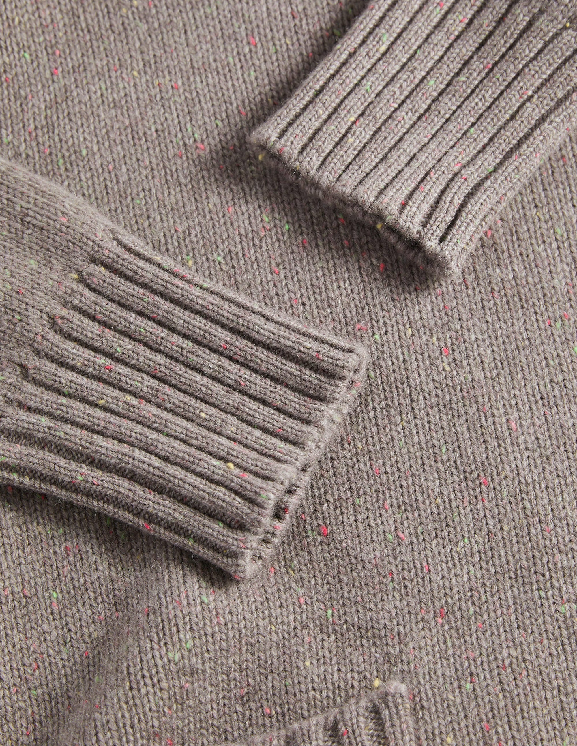 Kaschmirpullover mit hohem Kragen-Grau, Bunte Farbsprenkel - Image 7